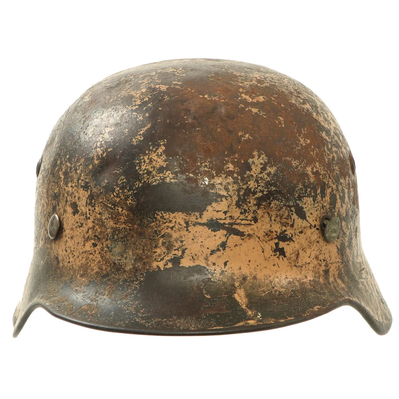 Original German WWII DAK Afrikakorps Net Camouflage M35 Helmet with 56cm Liner - Stamped SE64