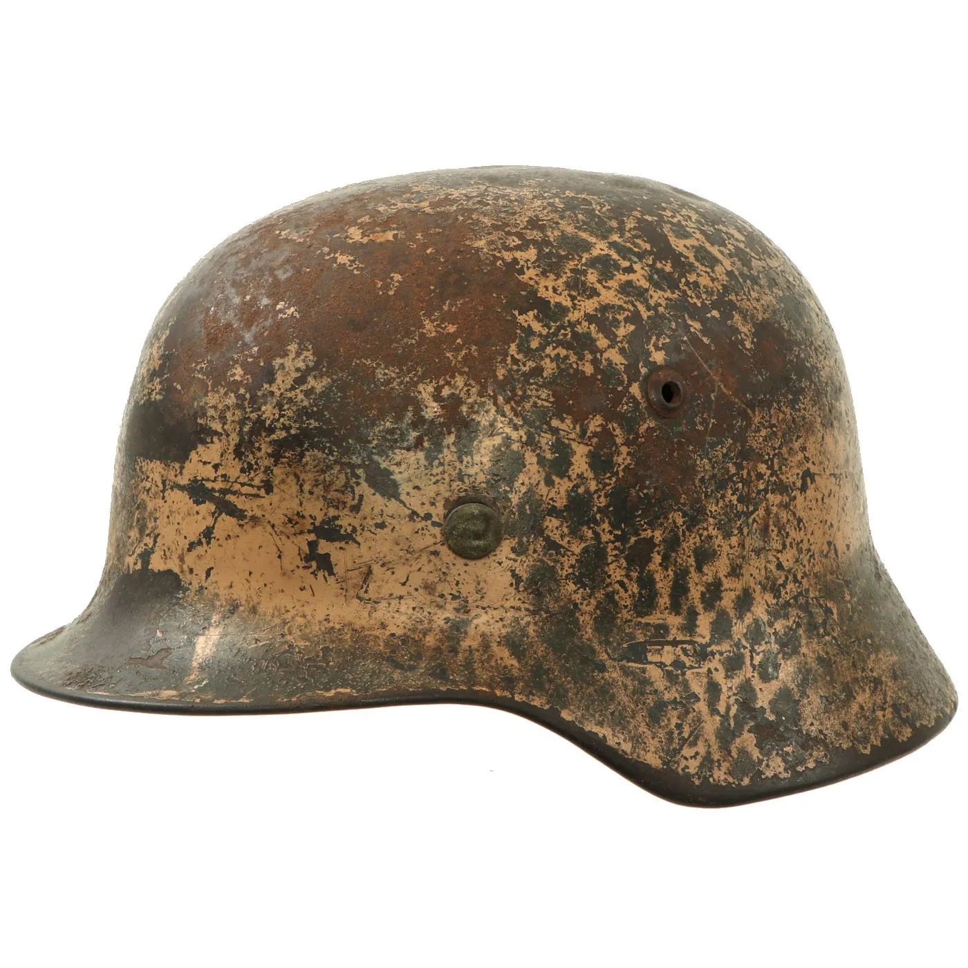 Original German WWII DAK Afrikakorps Net Camouflage M35 Helmet with 56cm Liner - Stamped SE64