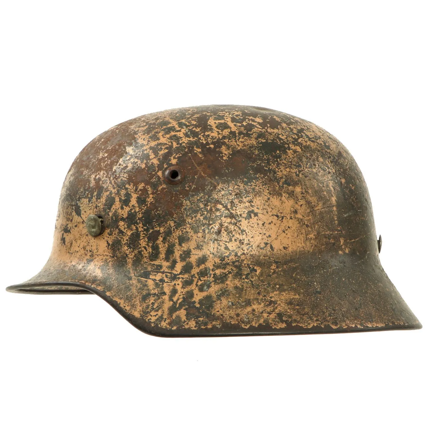 Original German WWII DAK Afrikakorps Net Camouflage M35 Helmet with 56cm Liner - Stamped SE64