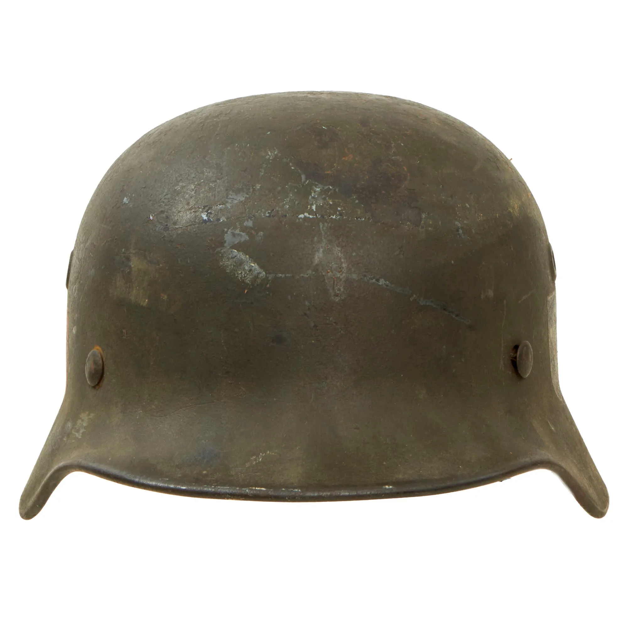 Original German WWII Double Decal NSDAP Civic Police M40 Steel Combat Helmet with 1943 Dated 57cm Liner & Chinstrap - Q64