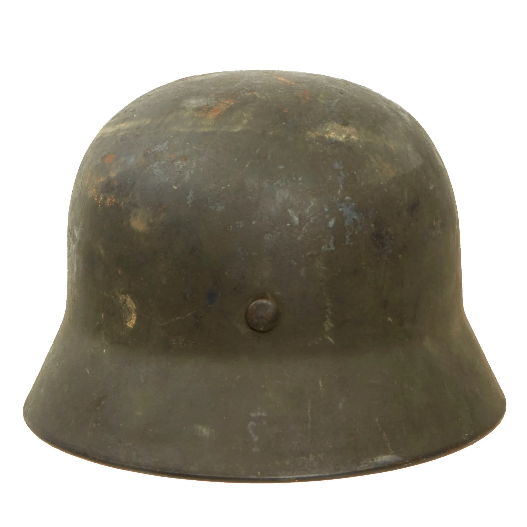 Original German WWII Double Decal NSDAP Civic Police M40 Steel Combat Helmet with 1943 Dated 57cm Liner & Chinstrap - Q64