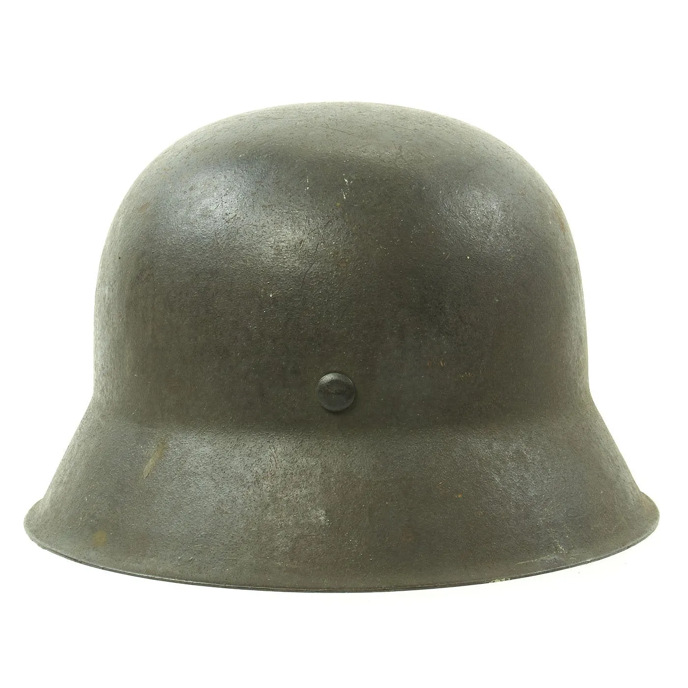 Original German WWII Double Decal NSDAP Civic Police M42 Steel Combat Helmet - marked EF64