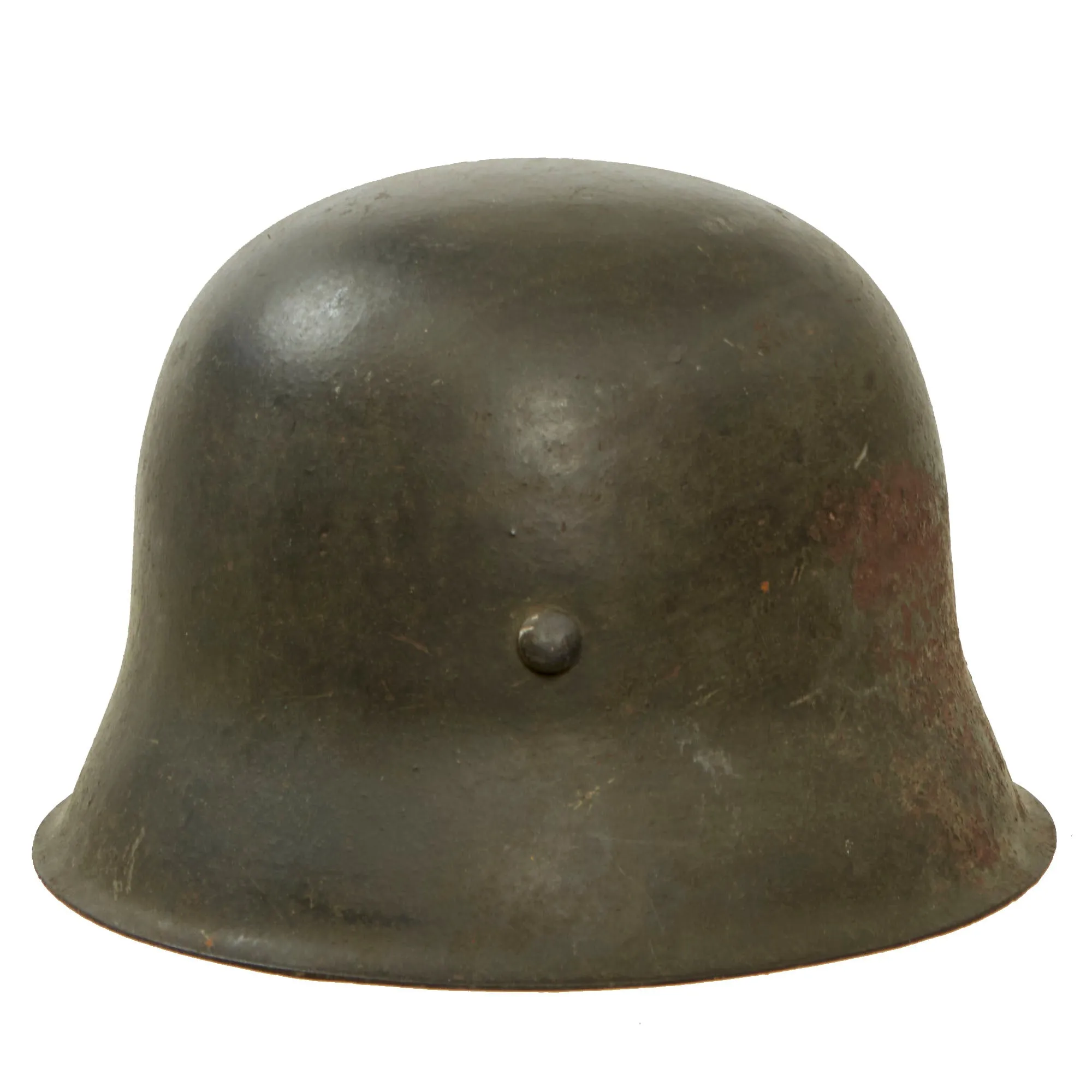 Original German WWII Large M42 Single Decal Army Heer Helmet with 58cm Liner & Chinstrap - Stamped ET66