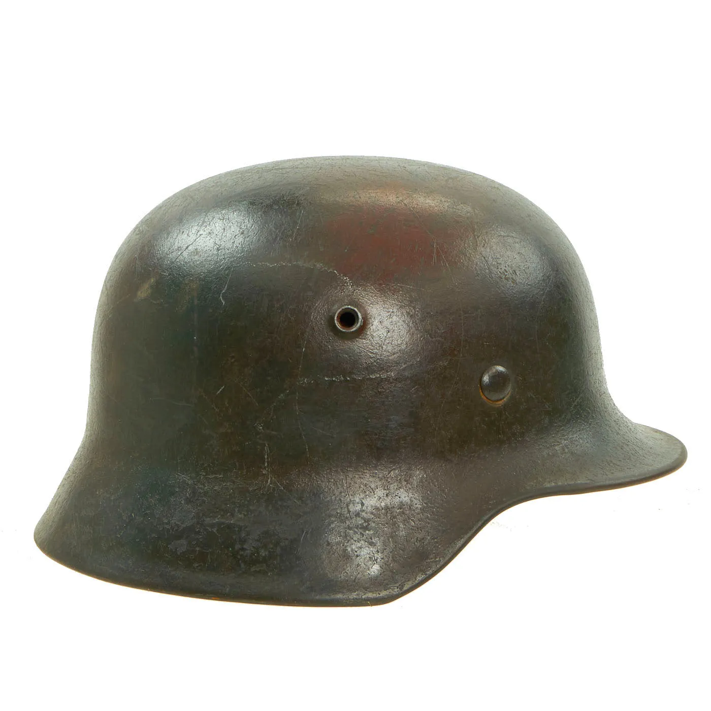 Original German WWII Luftwaffe Single Decal Three-Color Camouflage Overpaint M40 Helmet- 1942 Dated - ET62