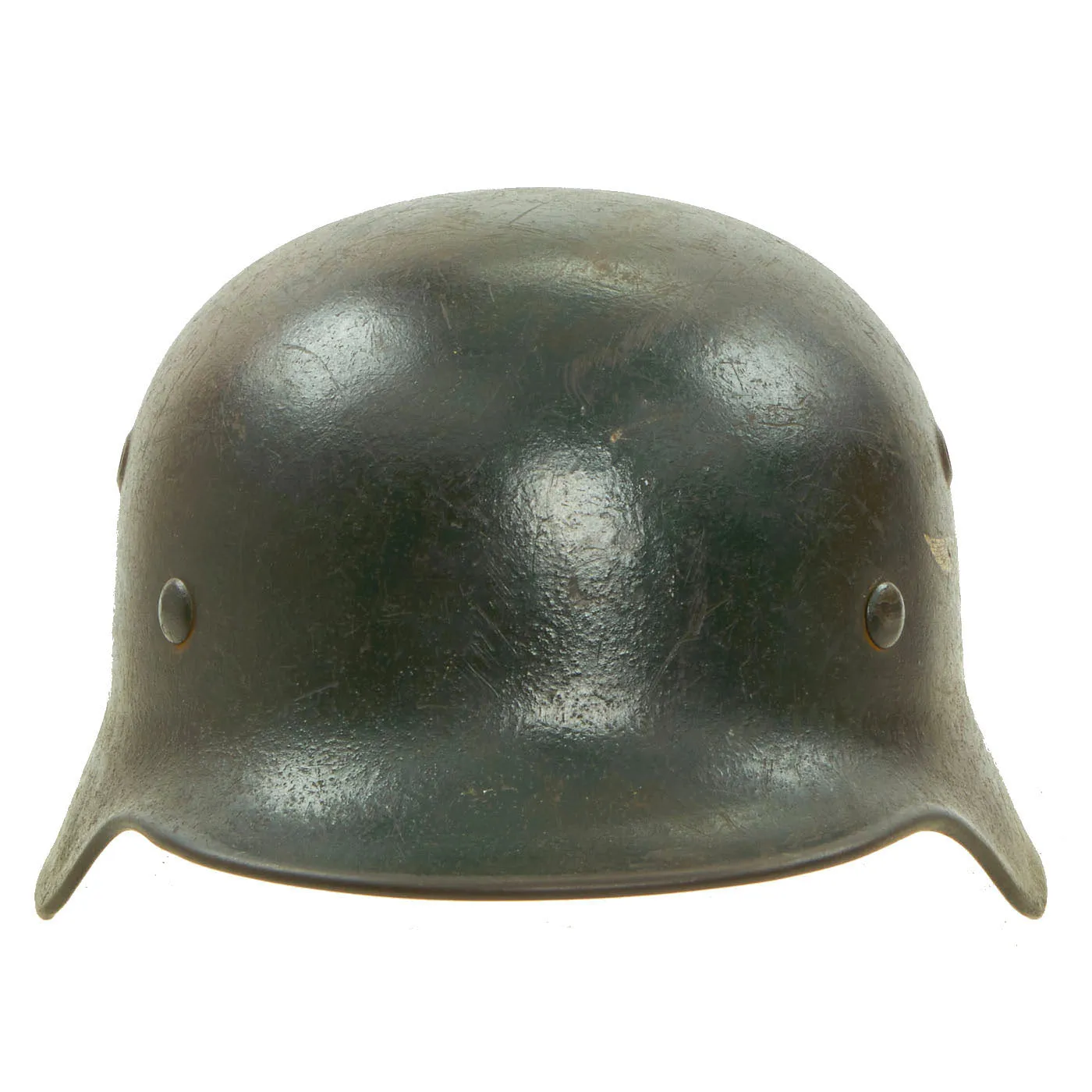 Original German WWII Luftwaffe Single Decal Three-Color Camouflage Overpaint M40 Helmet- 1942 Dated - ET62