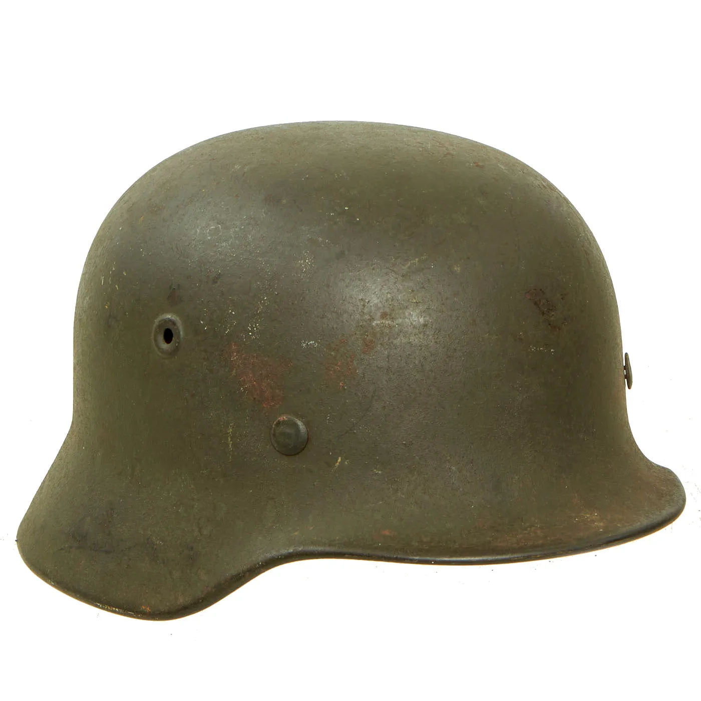 Original German WWII M40 Army Heer No Decal Helmet with 57cm Liner - Stamped Q64