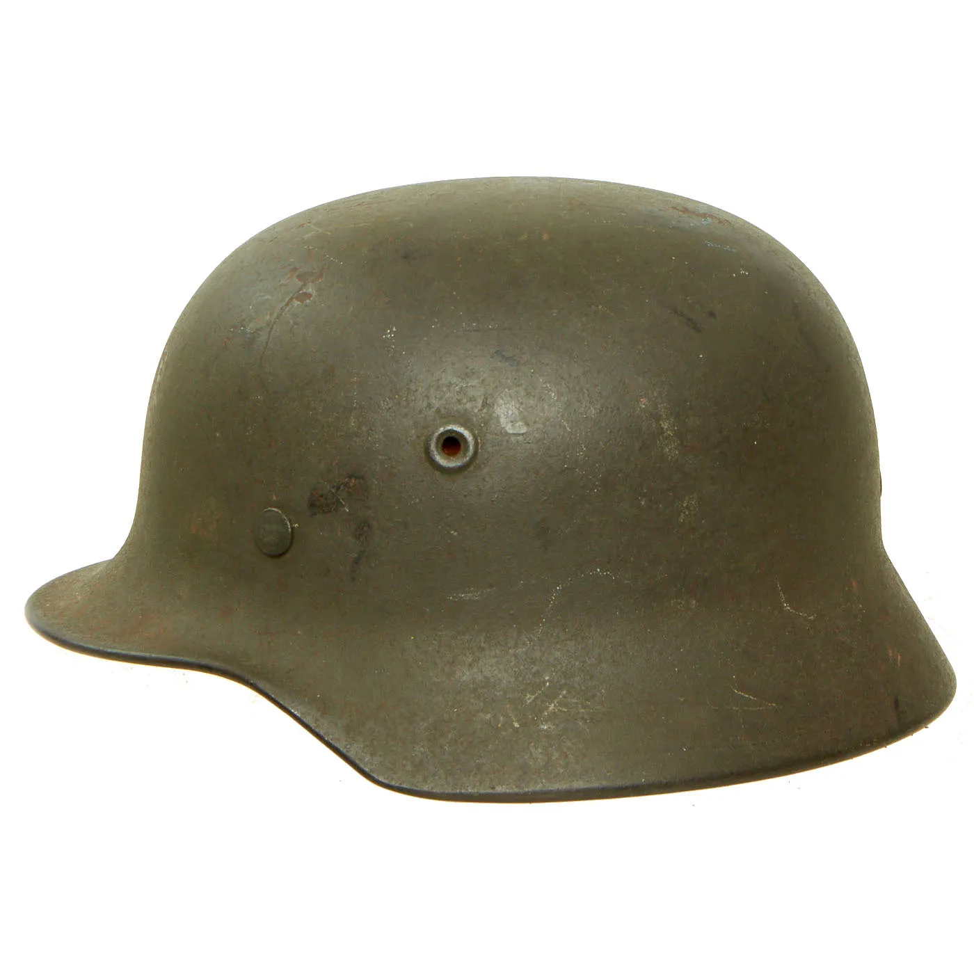 Original German WWII M40 Army Heer No Decal Helmet with 57cm Liner - Stamped Q64