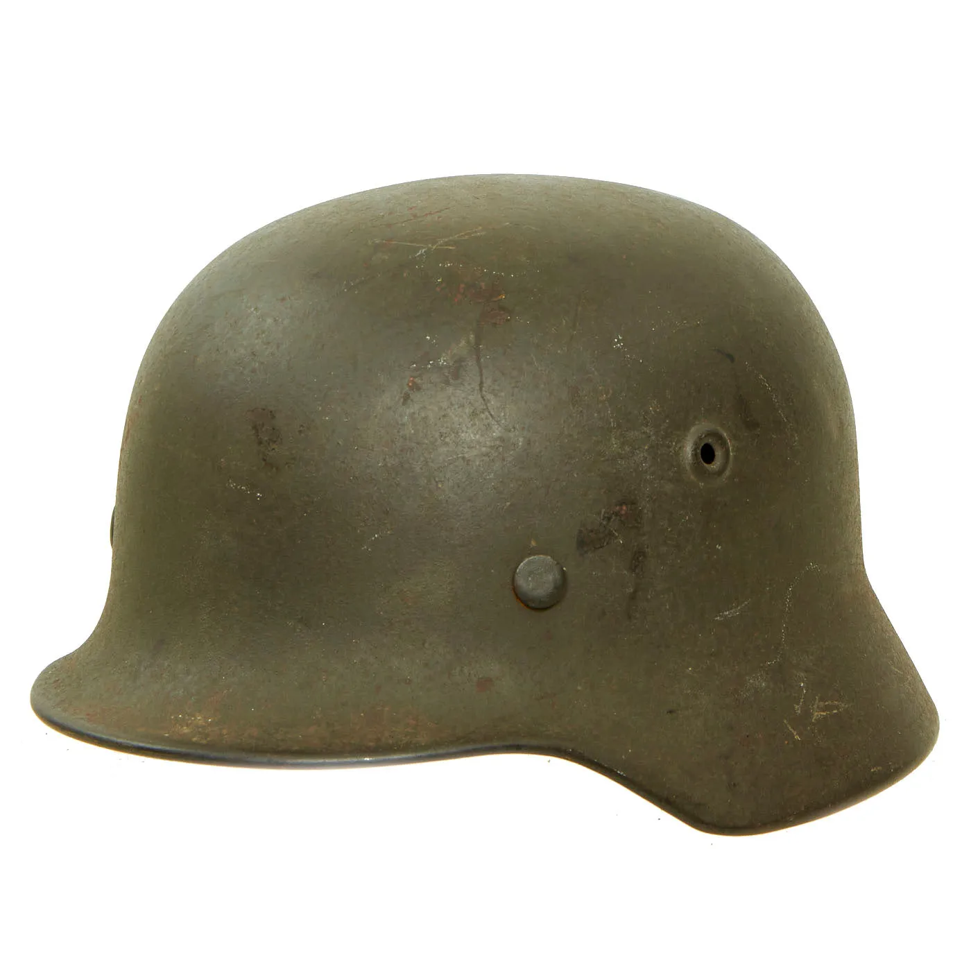 Original German WWII M40 Army Heer No Decal Helmet with 57cm Liner - Stamped Q64