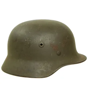 Original German WWII M40 Army Heer No Decal Helmet with 57cm Liner - Stamped Q64