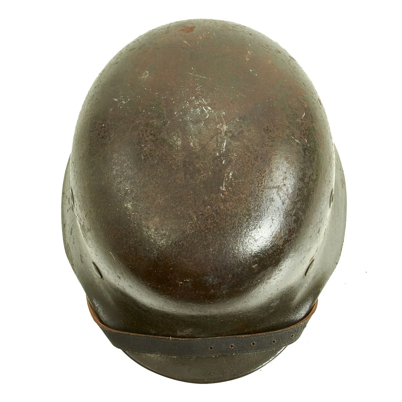 Original German WWII M40 Service Worn Single Decal Luftwaffe Helmet with 60cm Liner & Chinstrap - Q68