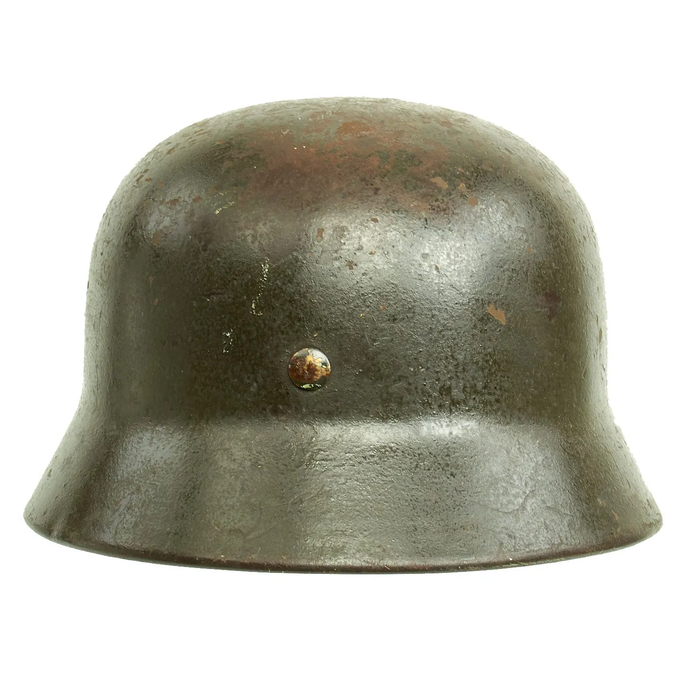 Original German WWII M40 Service Worn Single Decal Luftwaffe Helmet with 60cm Liner & Chinstrap - Q68