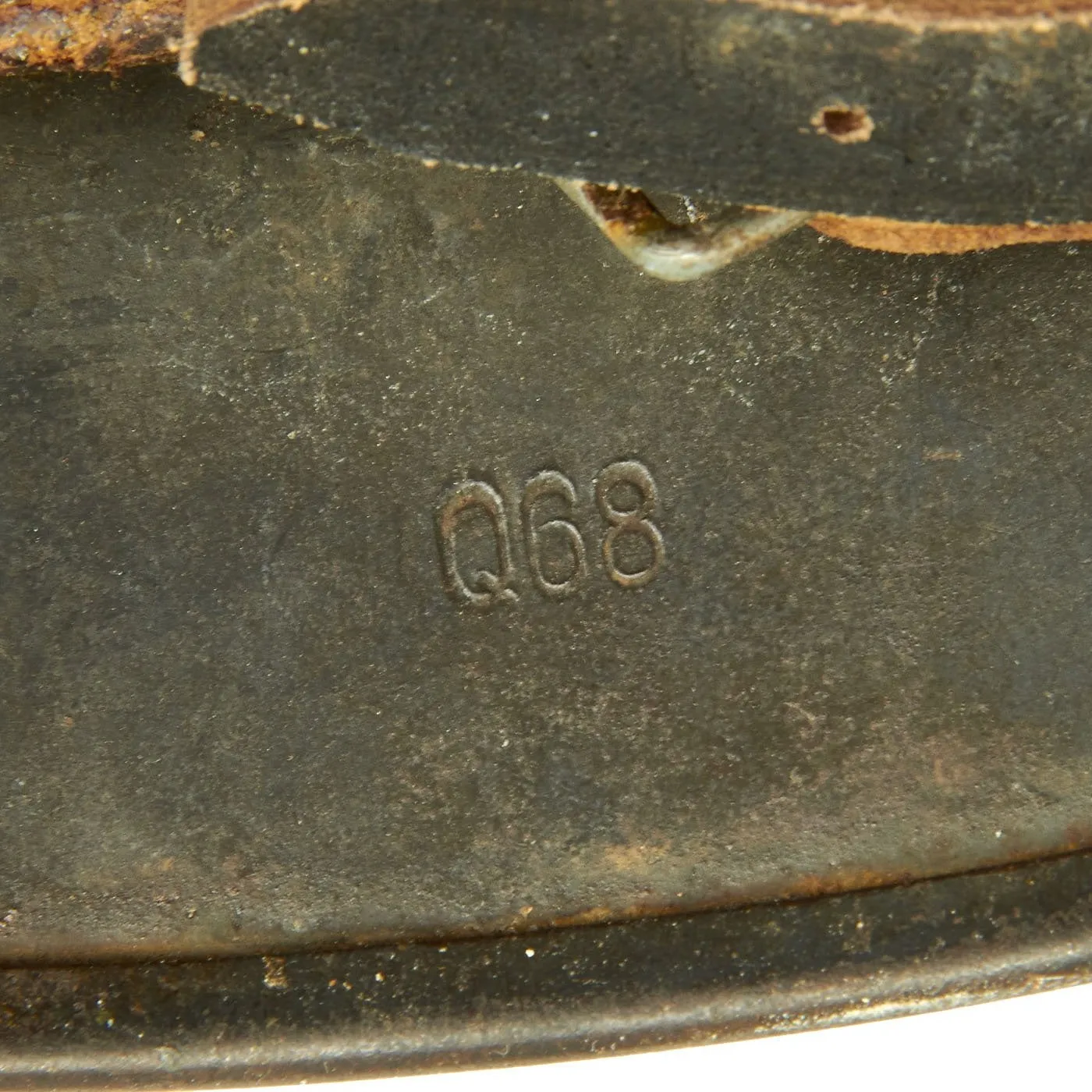 Original German WWII M40 Service Worn Single Decal Luftwaffe Helmet with 60cm Liner & Chinstrap - Q68