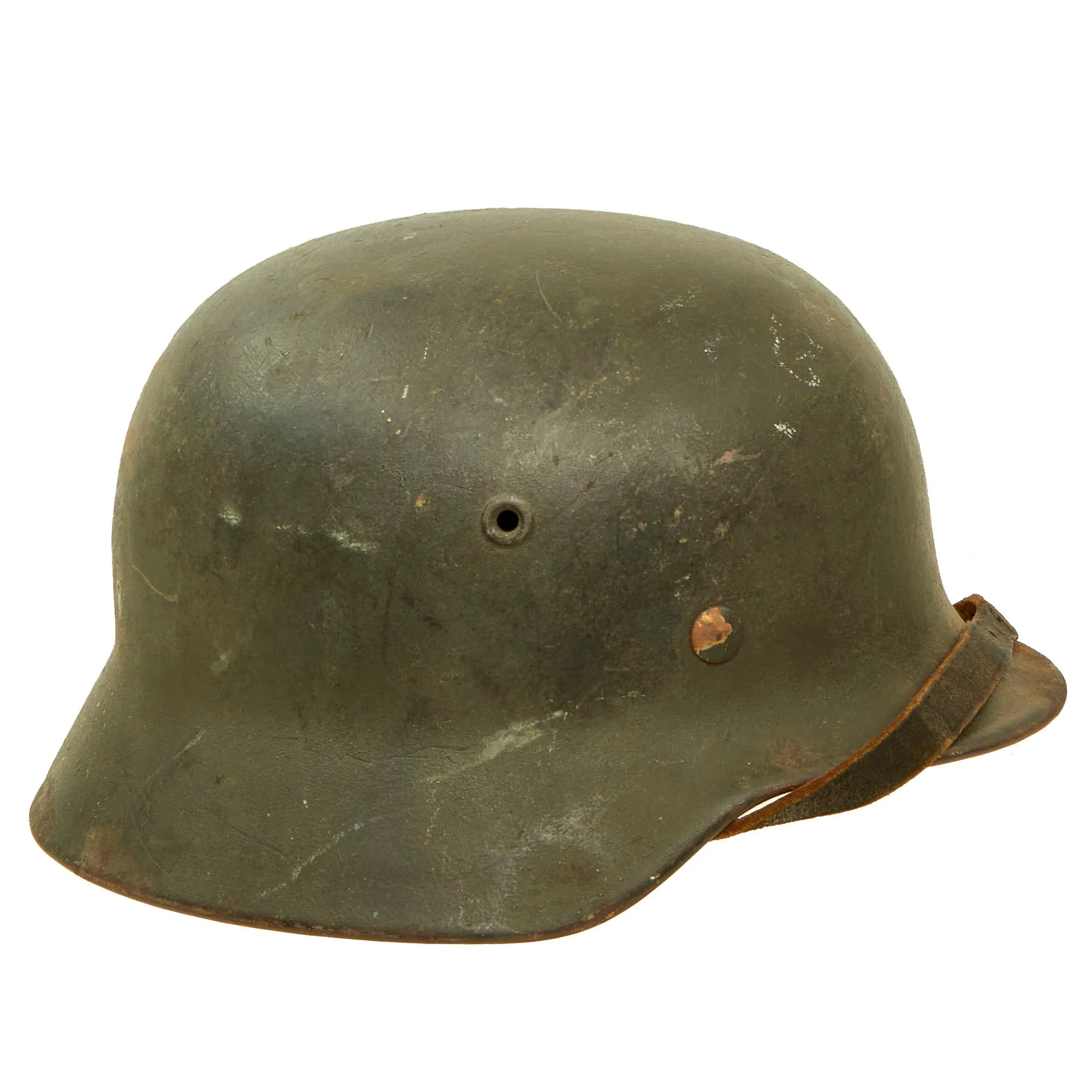 Original German WWII M40 Single Decal Army Heer Helmet with 54cm Liner & Chinstrap - EF62