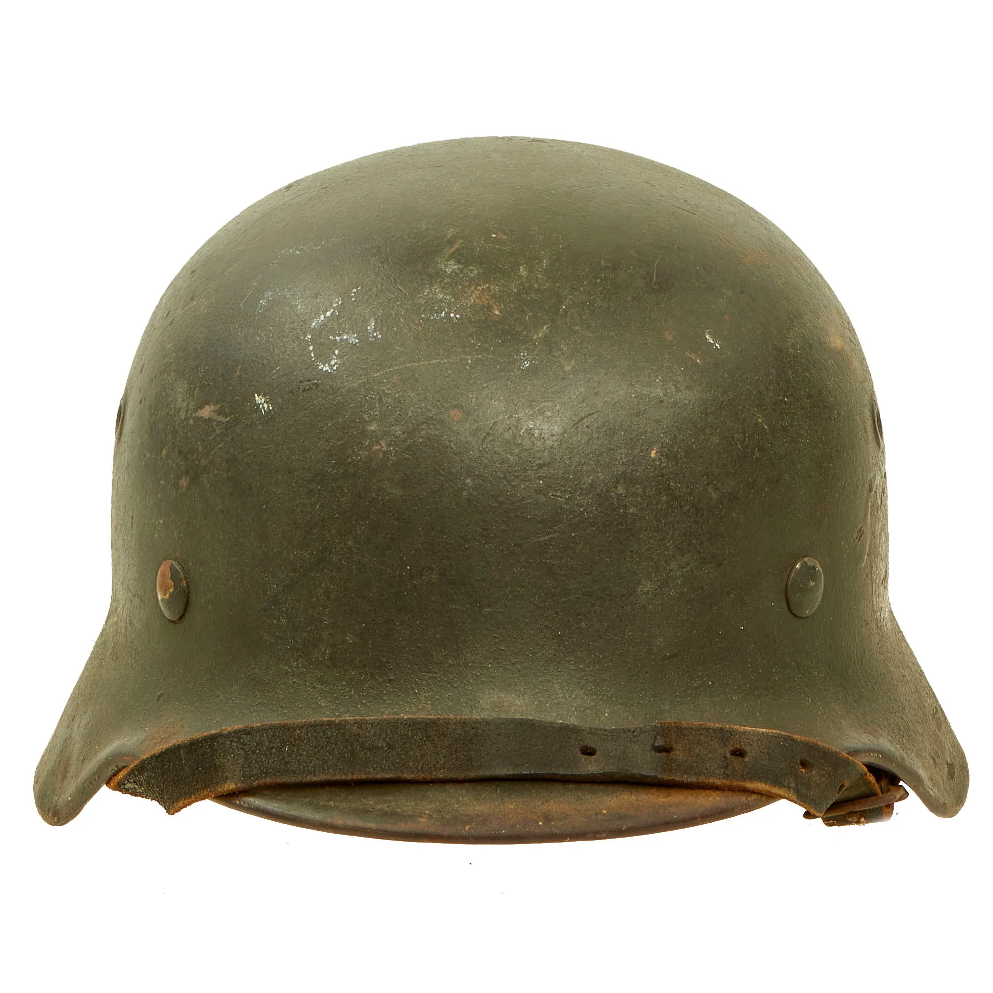 Original German WWII M40 Single Decal Army Heer Helmet with 54cm Liner & Chinstrap - EF62