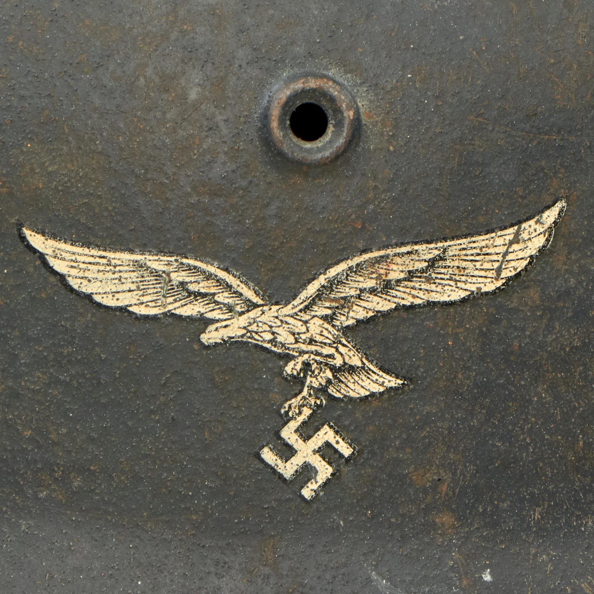 Original German WWII M40 Single Decal Luftwaffe Helmet with 1940 Dated Size 58 Liner- SE68