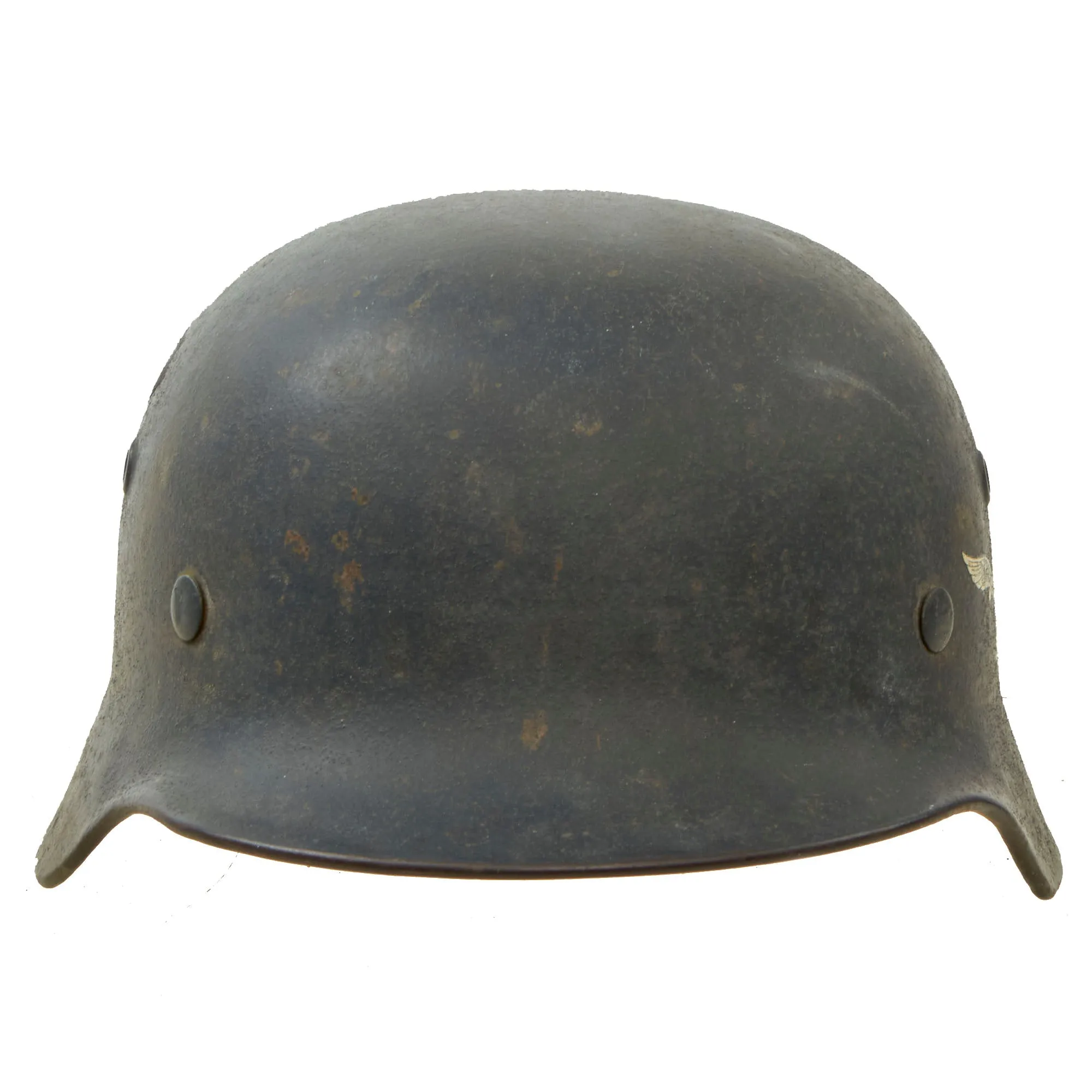 Original German WWII M40 Single Decal Luftwaffe Helmet with 1940 Dated Size 58 Liner- SE68