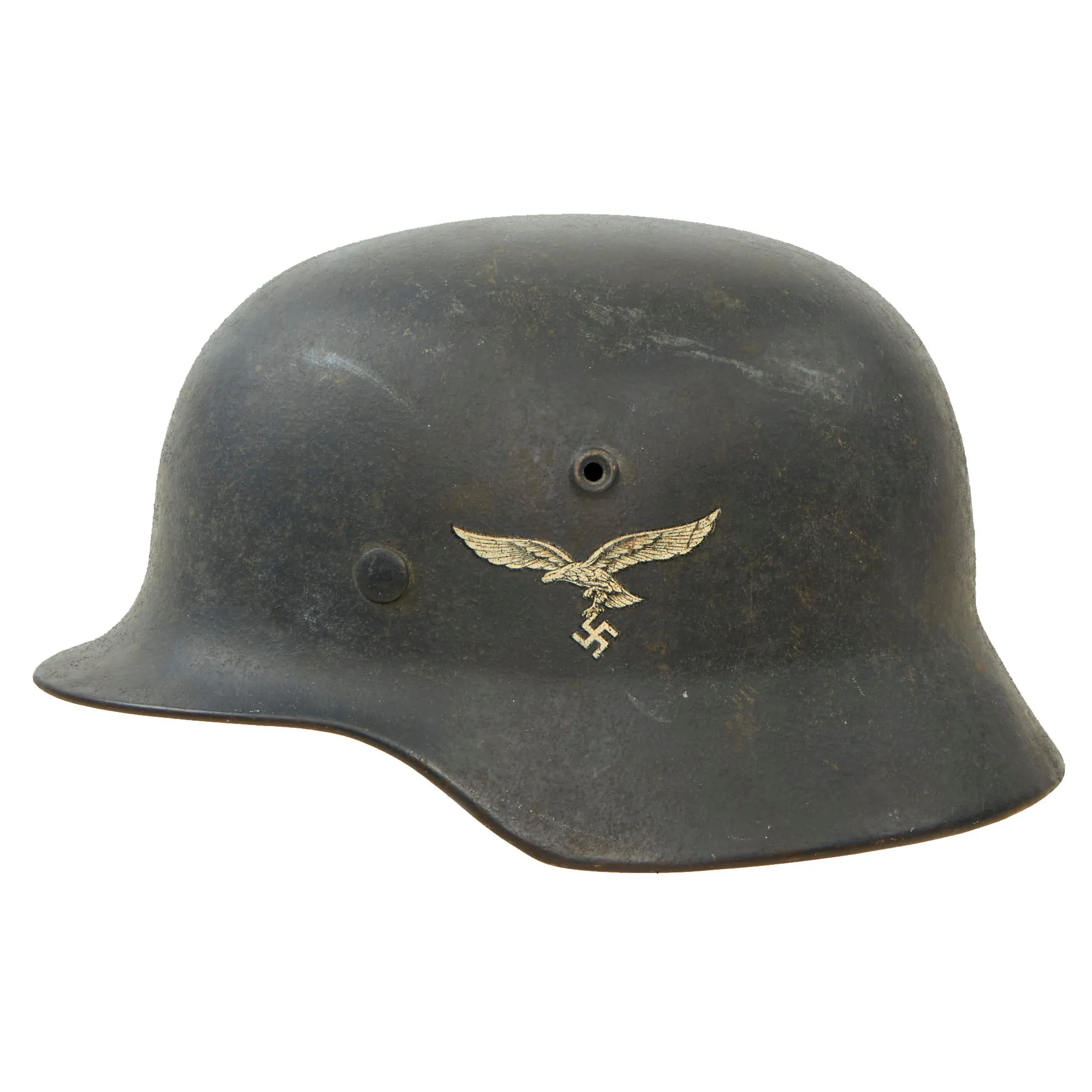 Original German WWII M40 Single Decal Luftwaffe Helmet with 1940 Dated Size 58 Liner- SE68