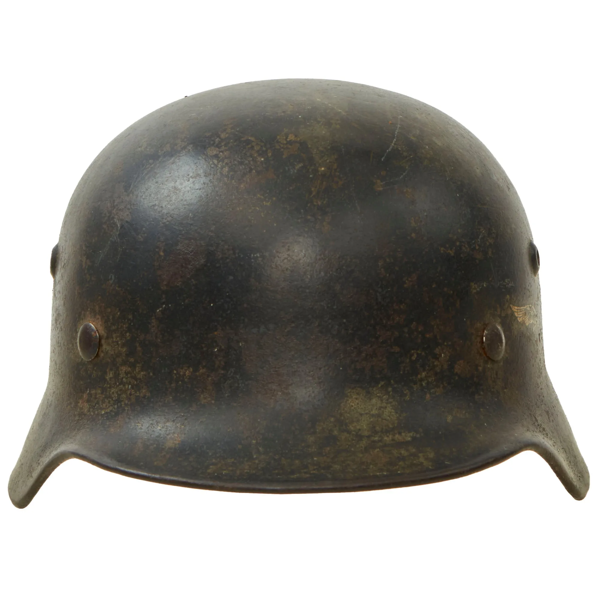 Original German WWII M40 Single Decal Luftwaffe Helmet with 55cm Liner & Broken Chinstrap - Stamped SE62