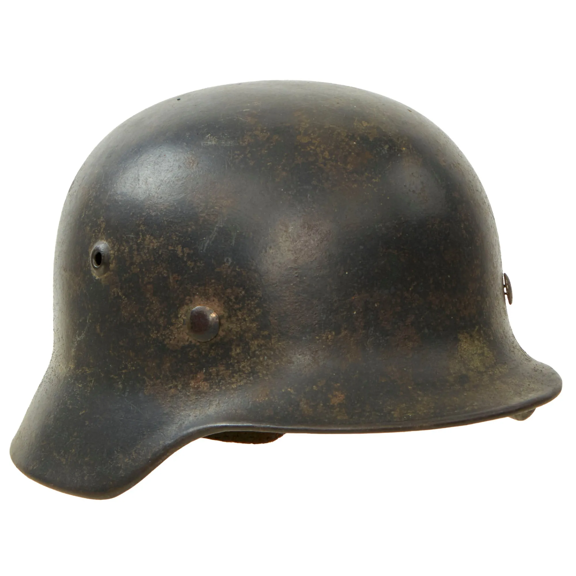 Original German WWII M40 Single Decal Luftwaffe Helmet with 55cm Liner & Broken Chinstrap - Stamped SE62