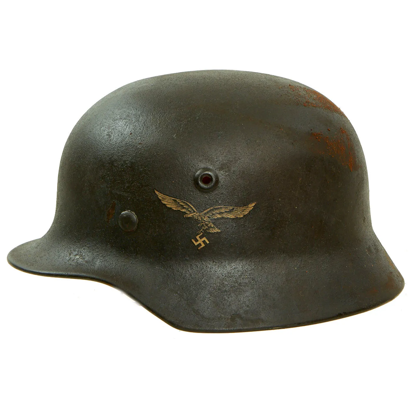 Original German WWII M40 Single Decal Luftwaffe Helmet with Relic Size 57cm Liner - Q64