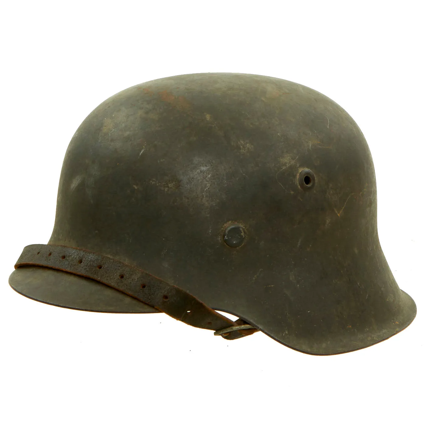 Original German WWII M42 Army Heer Helmet with Dome Stamp, 58cm Liner & Chinstrap - marked NS66