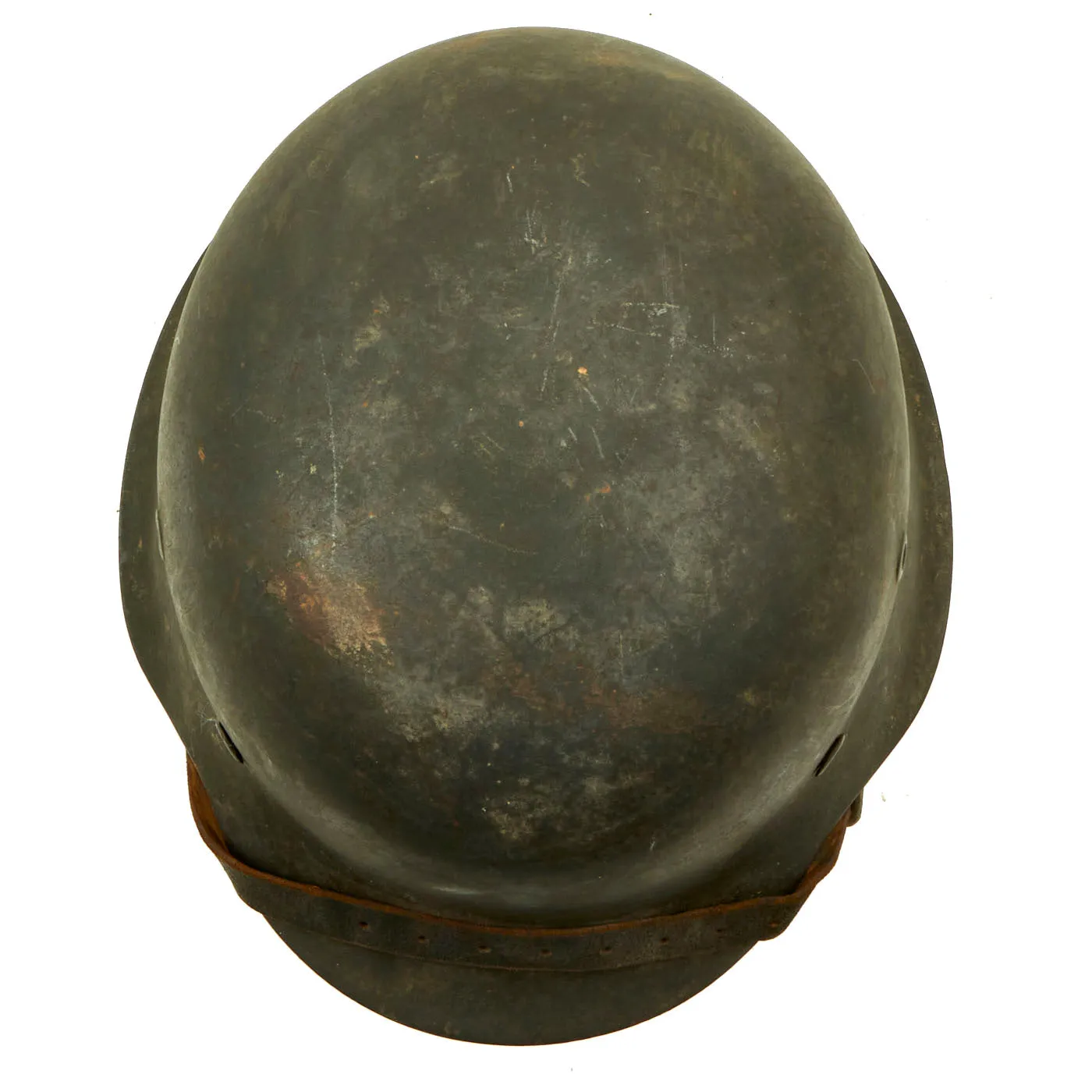 Original German WWII M42 Army Heer Helmet with Dome Stamp, 58cm Liner & Chinstrap - marked NS66