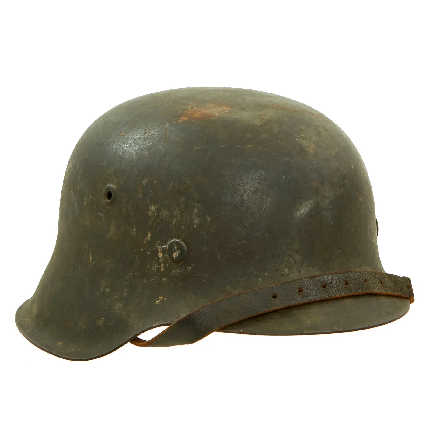 Original German WWII M42 Army Heer Helmet with Dome Stamp, 58cm Liner & Chinstrap - marked NS66