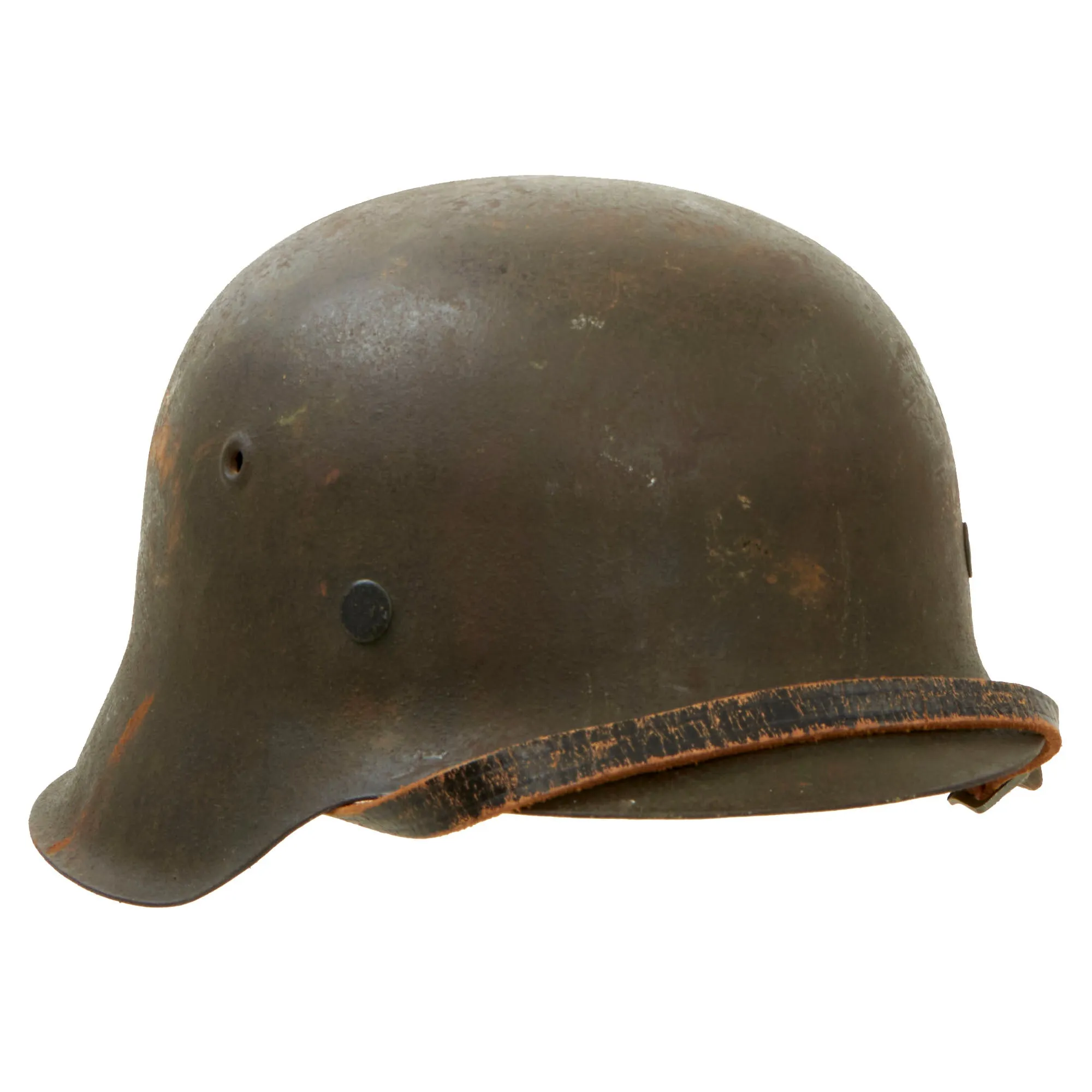 Original German WWII M42 Army Heer "No Decal" Helmet with Liner & Chinstrap - ckl64