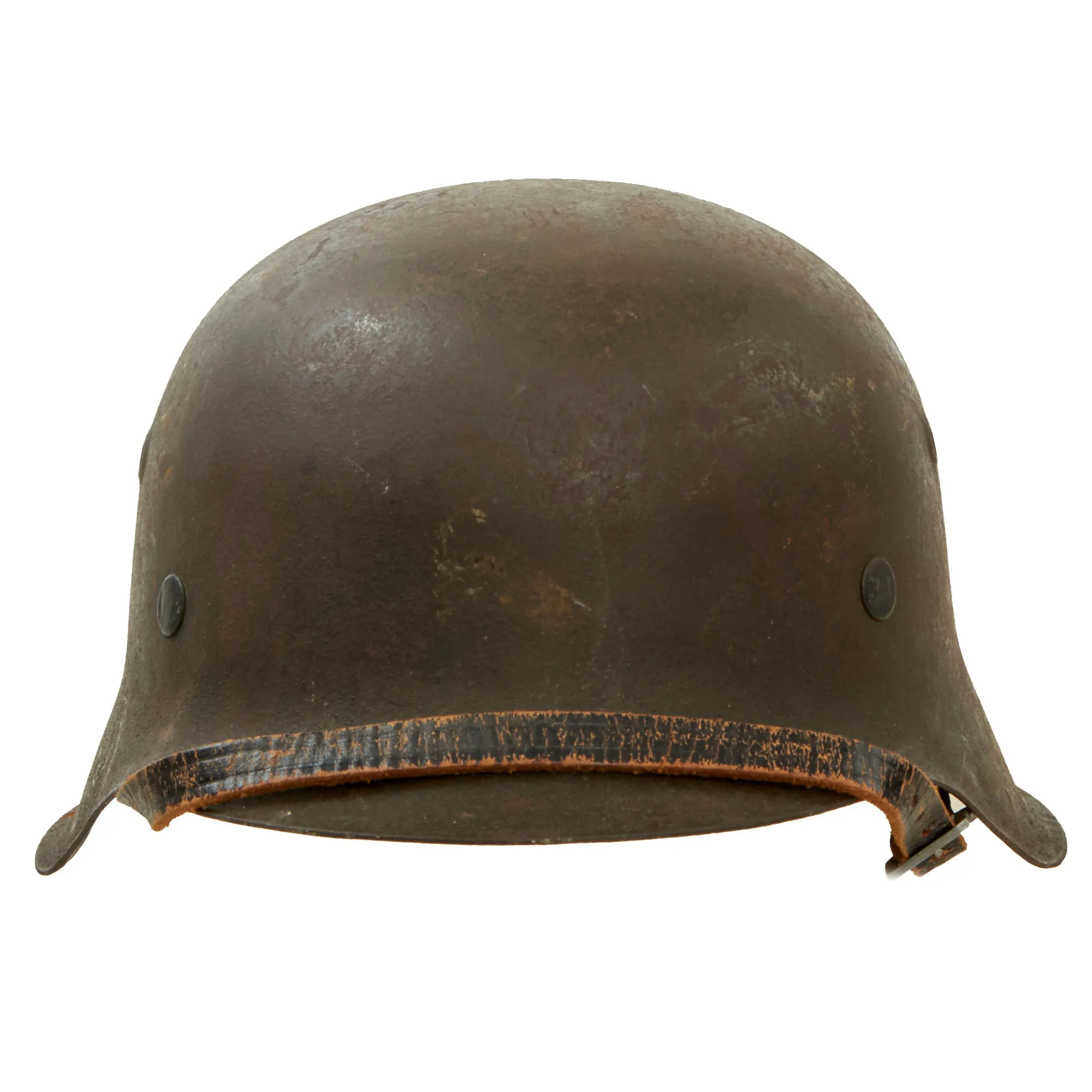 Original German WWII M42 Army Heer "No Decal" Helmet with Liner & Chinstrap - ckl64