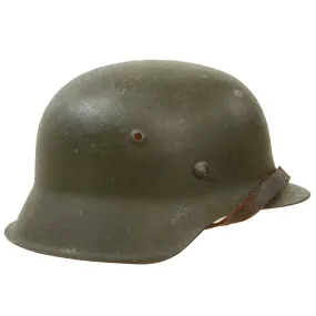 Original German WWII M42 Army Heer "No Decal" Textured Paint Helmet with 56cm Liner & Chinstrap - ckl64