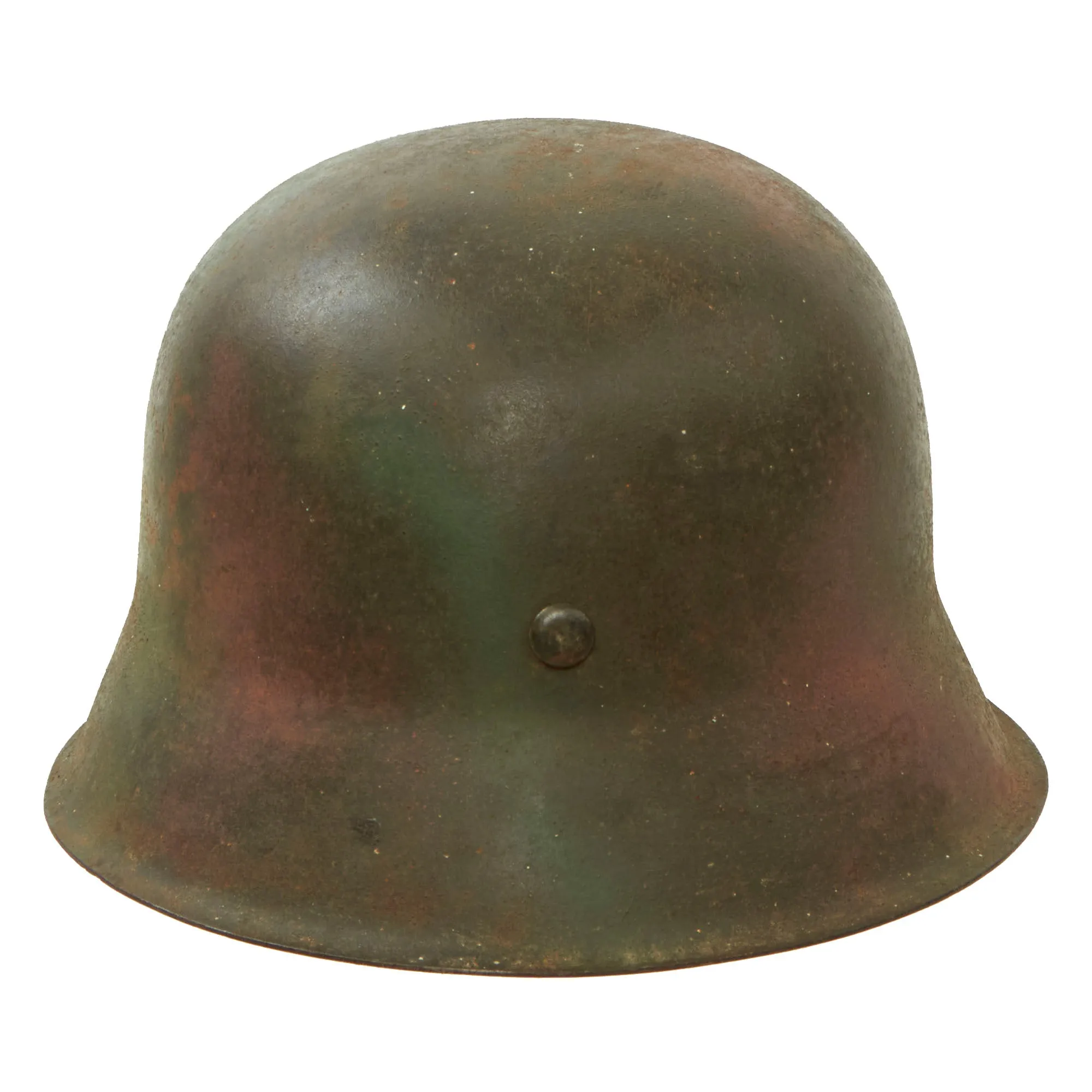 Original German WWII M42 Army Heer Single Decal Camouflage Helmet with Aged Replica Liner & Chinstrap - stamped ckl64