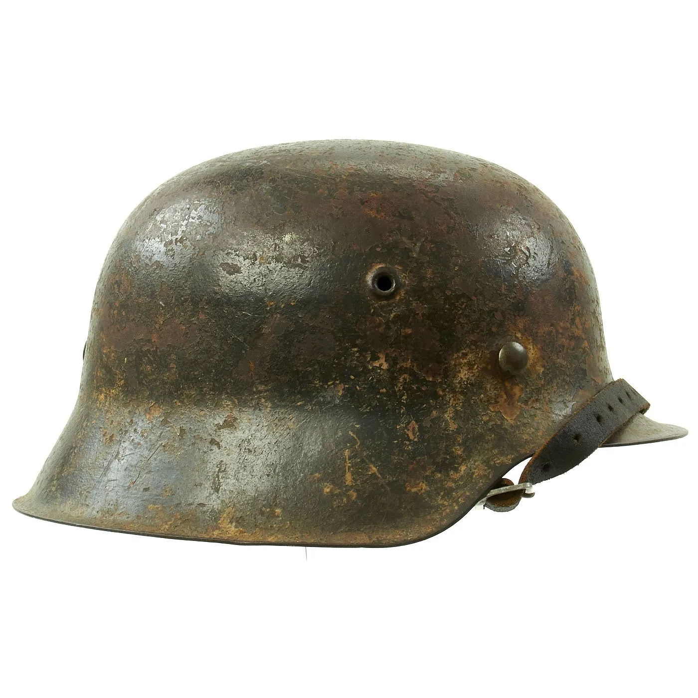 Original German WWII M42 Service Worn Single Decal Army Heer Helmet with 56cm Liner - ET64