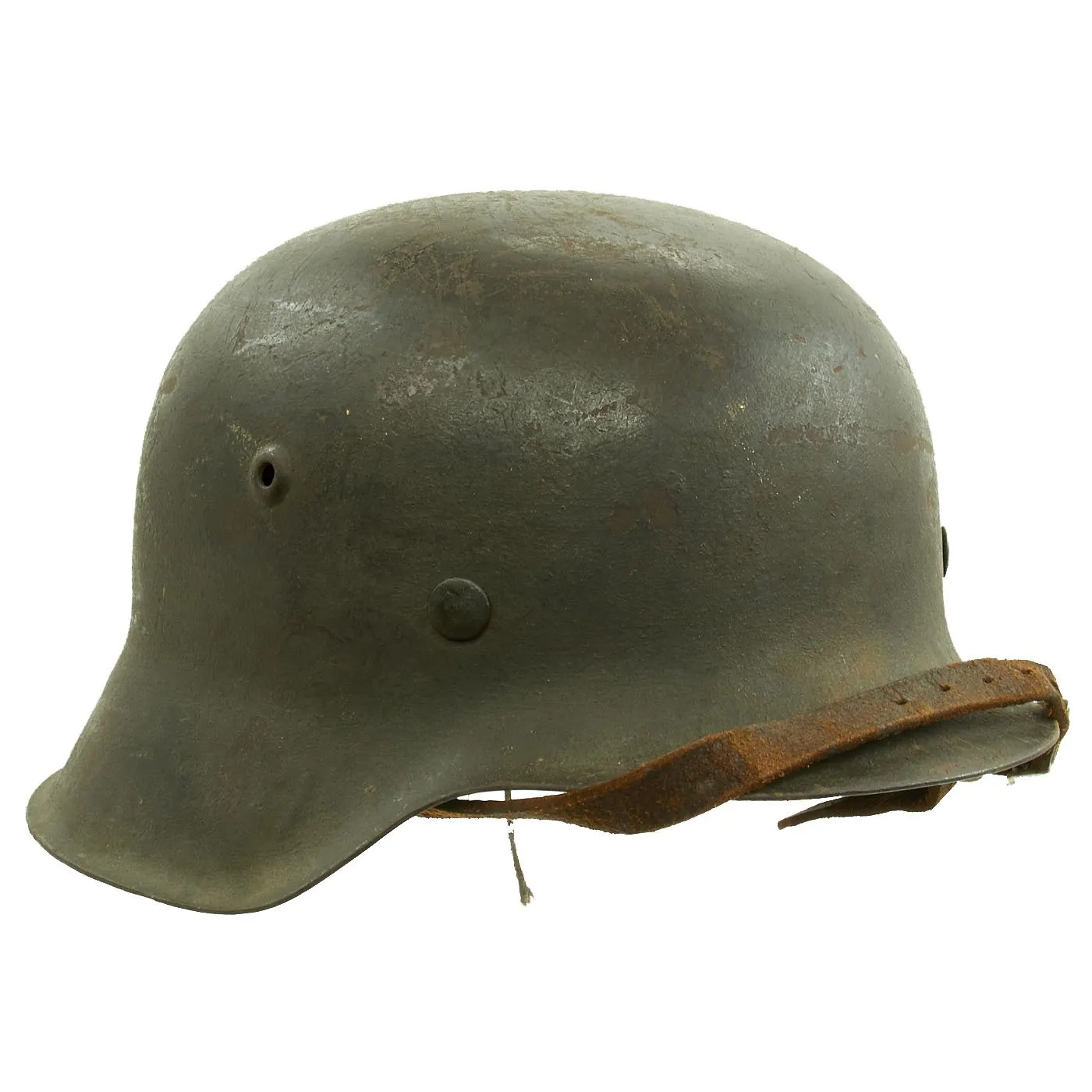 Original German WWII M42 Service Worn Single Decal Army Heer Helmet with 56cm Liner - hkp64