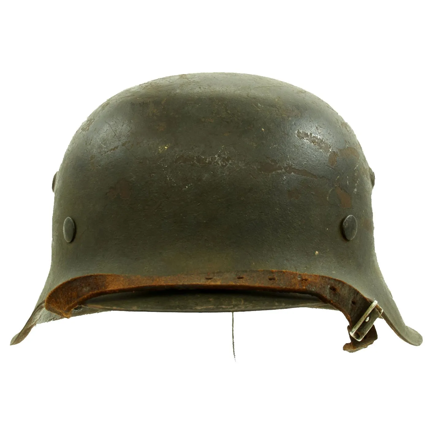 Original German WWII M42 Service Worn Single Decal Army Heer Helmet with 56cm Liner - hkp64