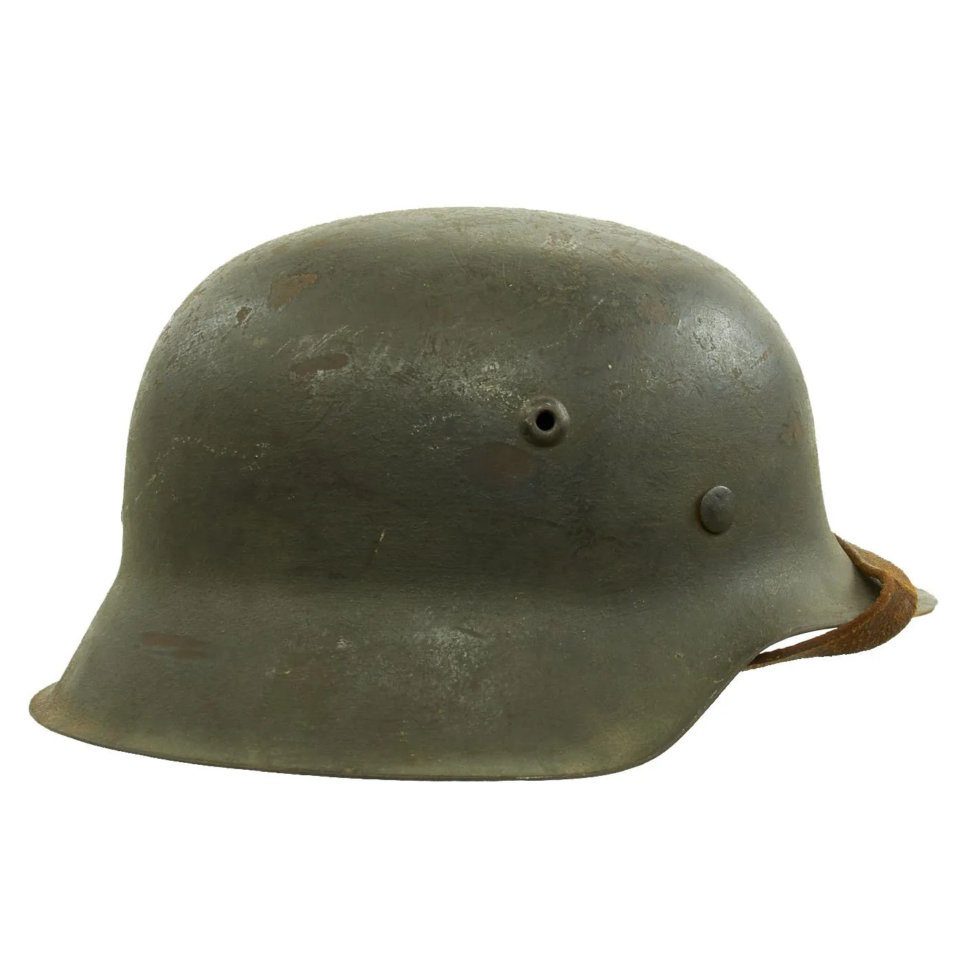 Original German WWII M42 Service Worn Single Decal Army Heer Helmet with 56cm Liner - hkp64