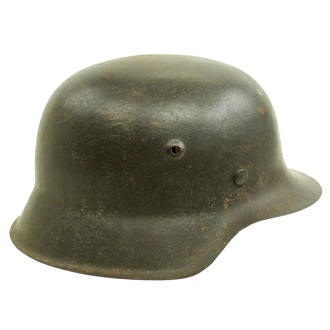 Original German WWII M42 Service Worn Single Decal Army Heer Helmet with Liner - hkp66