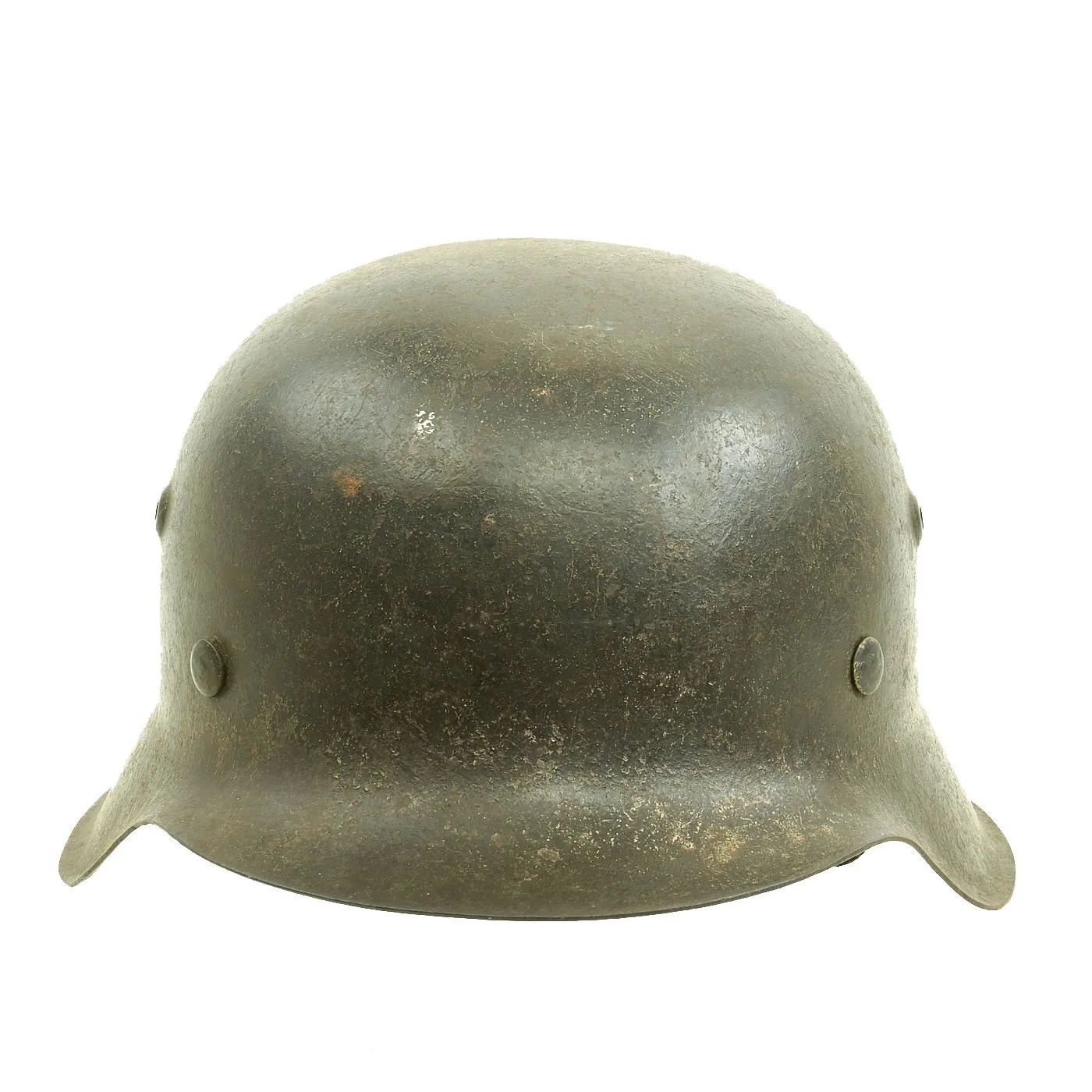 Original German WWII M42 Service Worn Single Decal Army Heer Helmet with Liner - hkp66