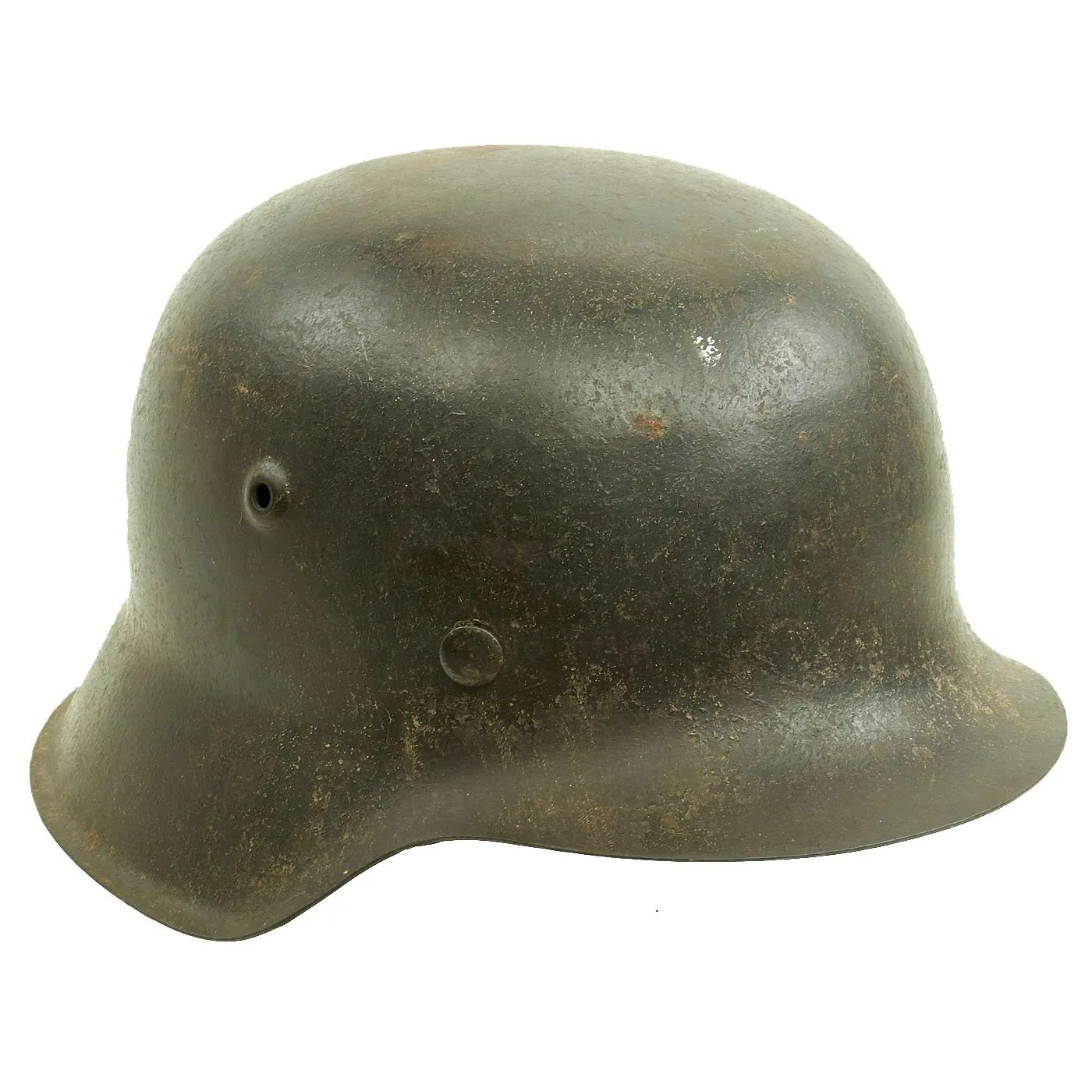 Original German WWII M42 Service Worn Single Decal Army Heer Helmet with Liner - hkp66