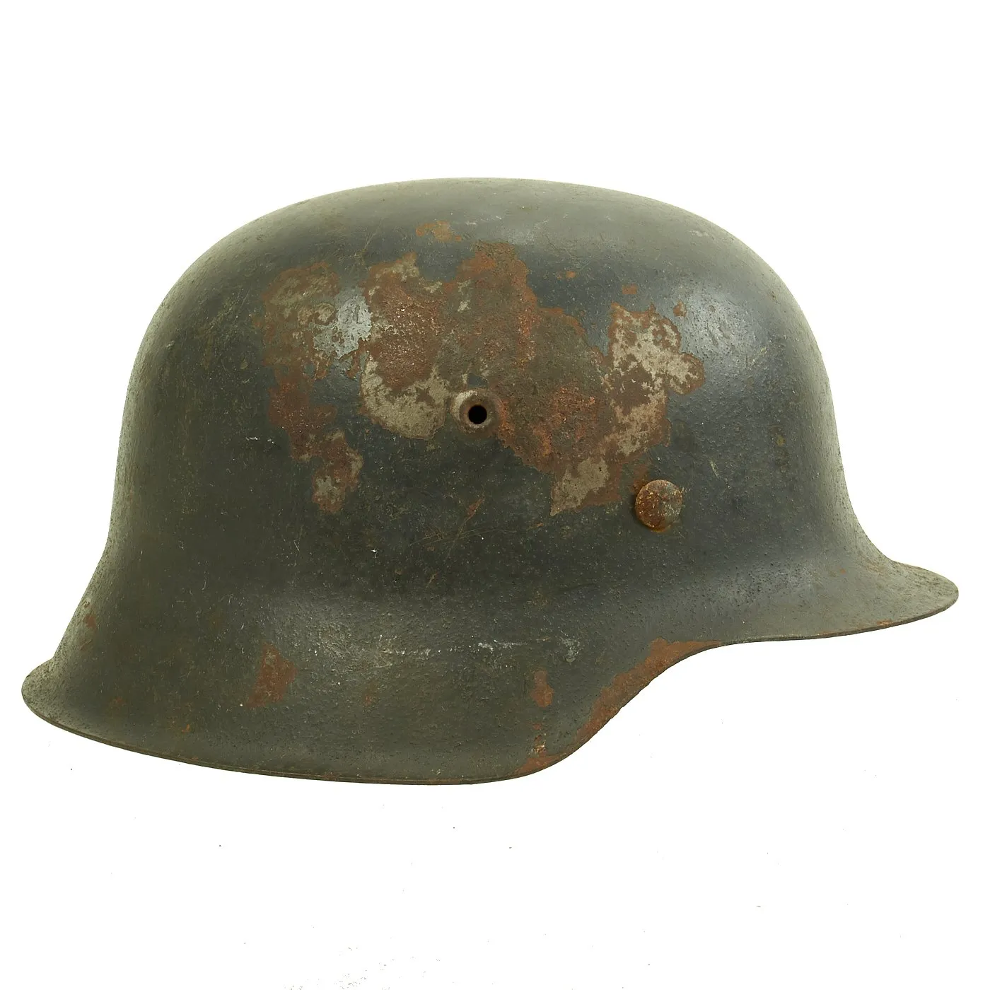 Original German WWII M42 Service Worn Single Decal Luftwaffe Helmet with Size 57 Liner - ET64