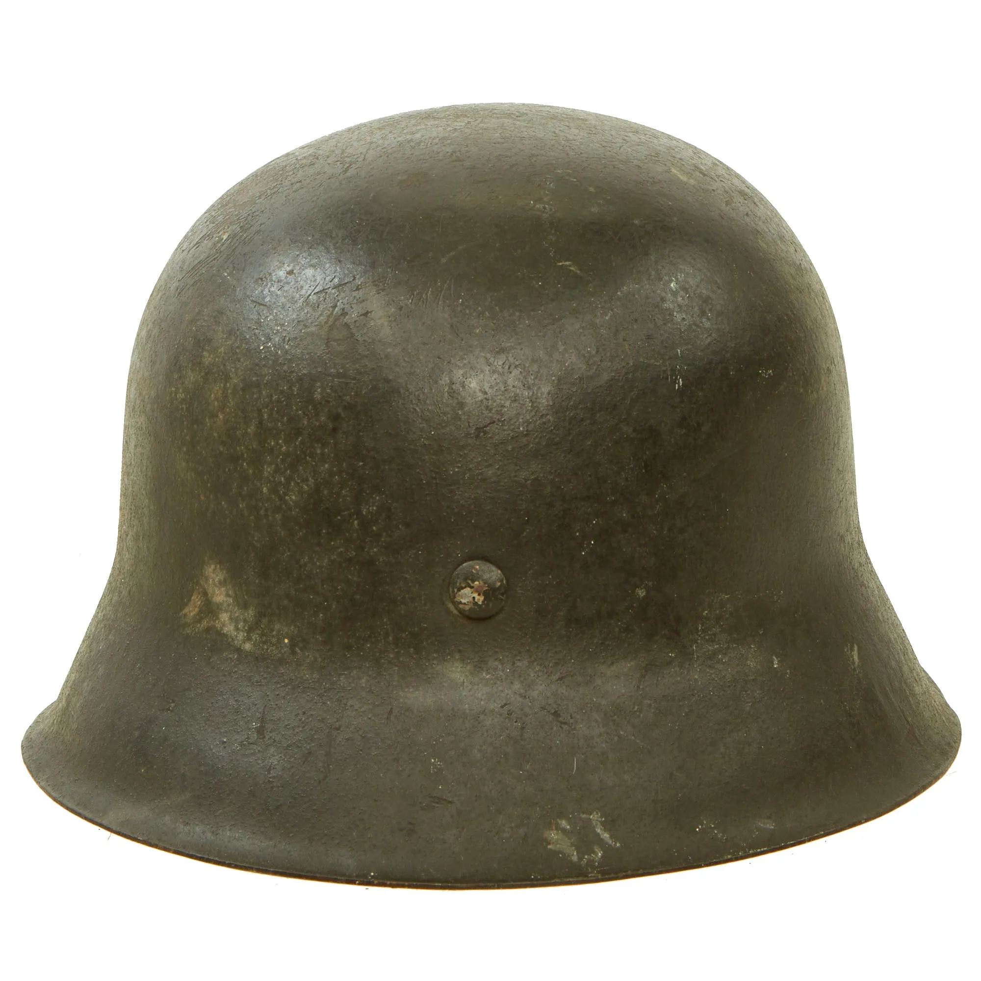 Original German WWII M42 Single Decal Army Heer Helmet with 54cm Liner & Partial Chinstrap - stamped EF62