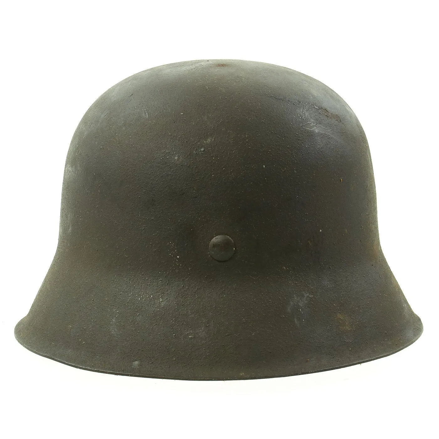 Original German WWII M42 Single Decal Army Heer Helmet with Size 57 Liner and Chinstrap - EF64