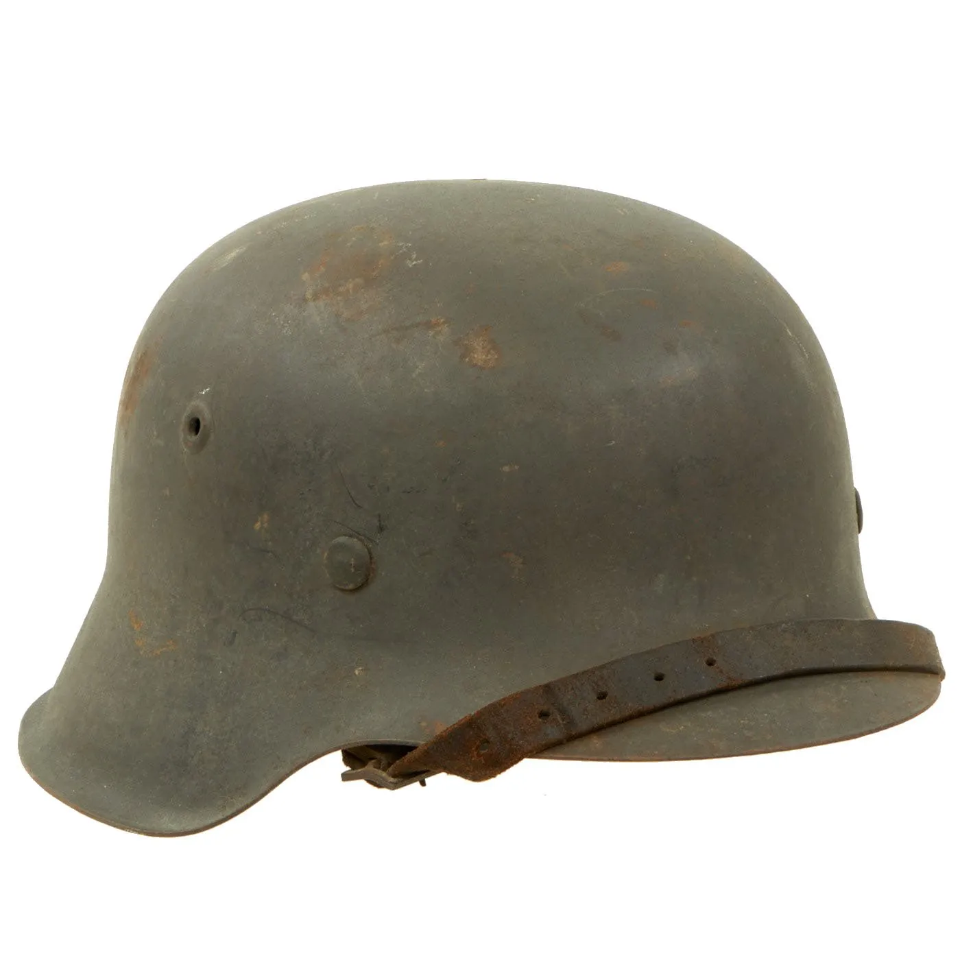 Original German WWII M42 Single Decal Luftwaffe Helmet with 58cm Liner & Chinstrap - NS66