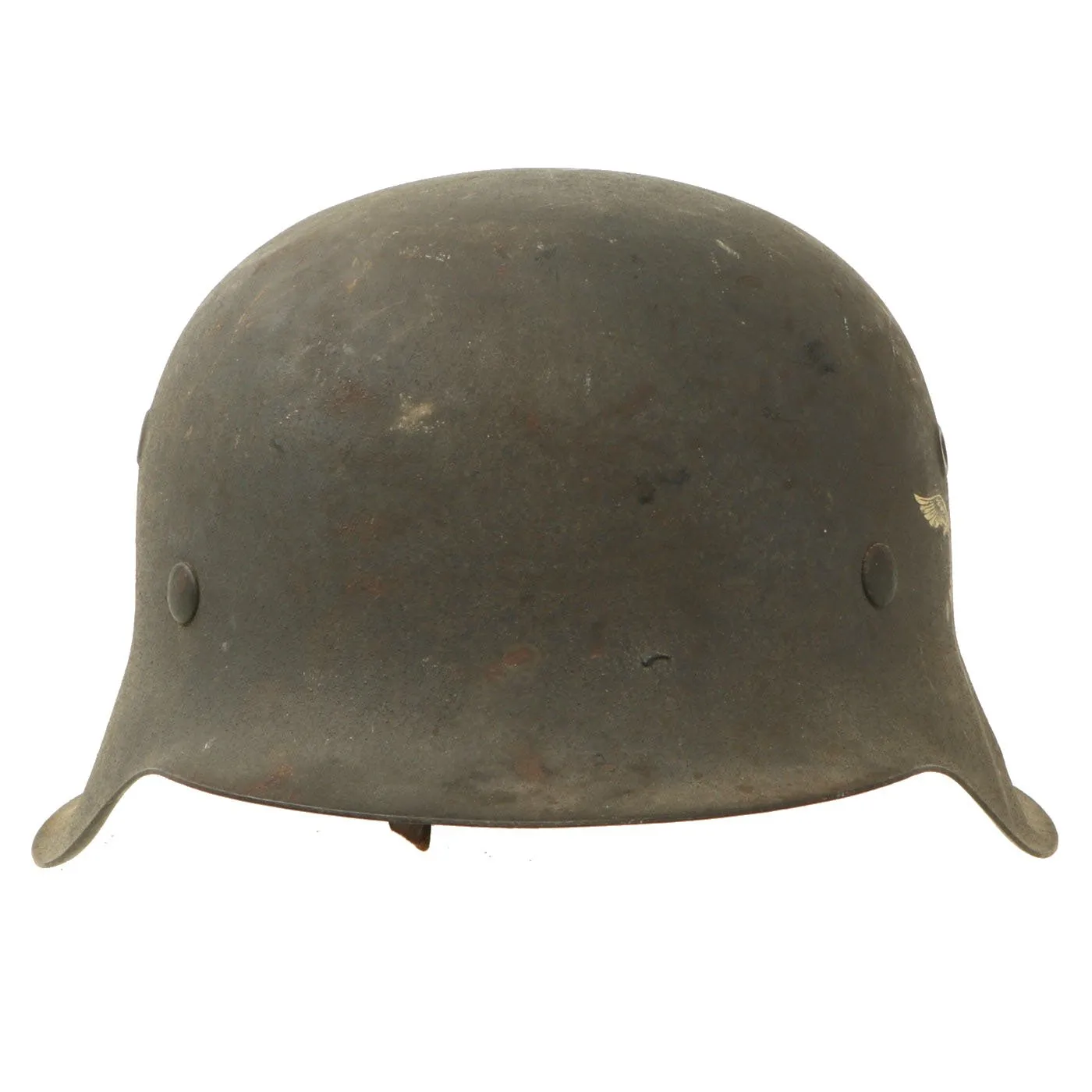 Original German WWII M42 Single Decal Luftwaffe Helmet with 59cm Liner - NS66