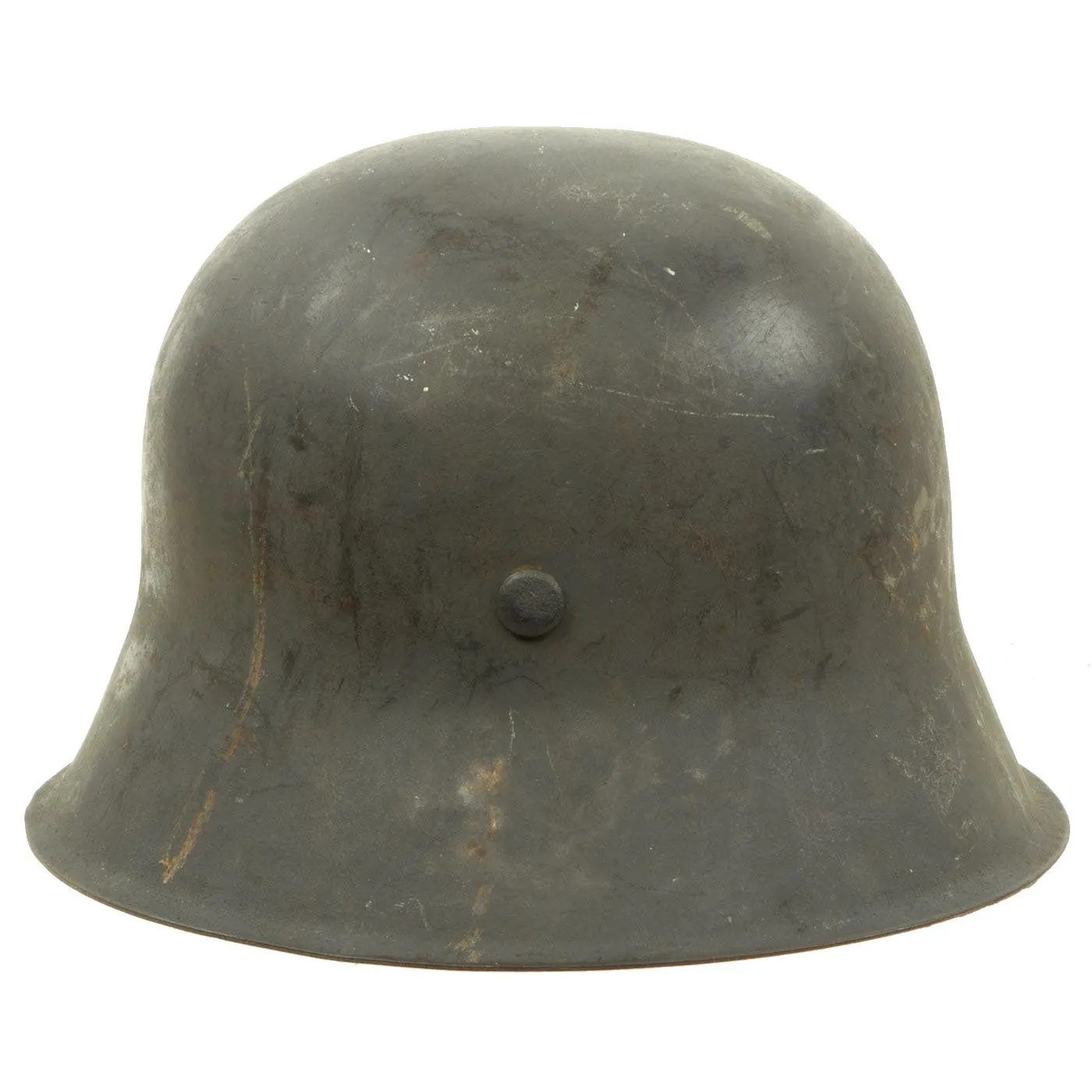 Original German WWII M42 Single Decal Luftwaffe Helmet with Dome Stamp & Partial Liner - NS64