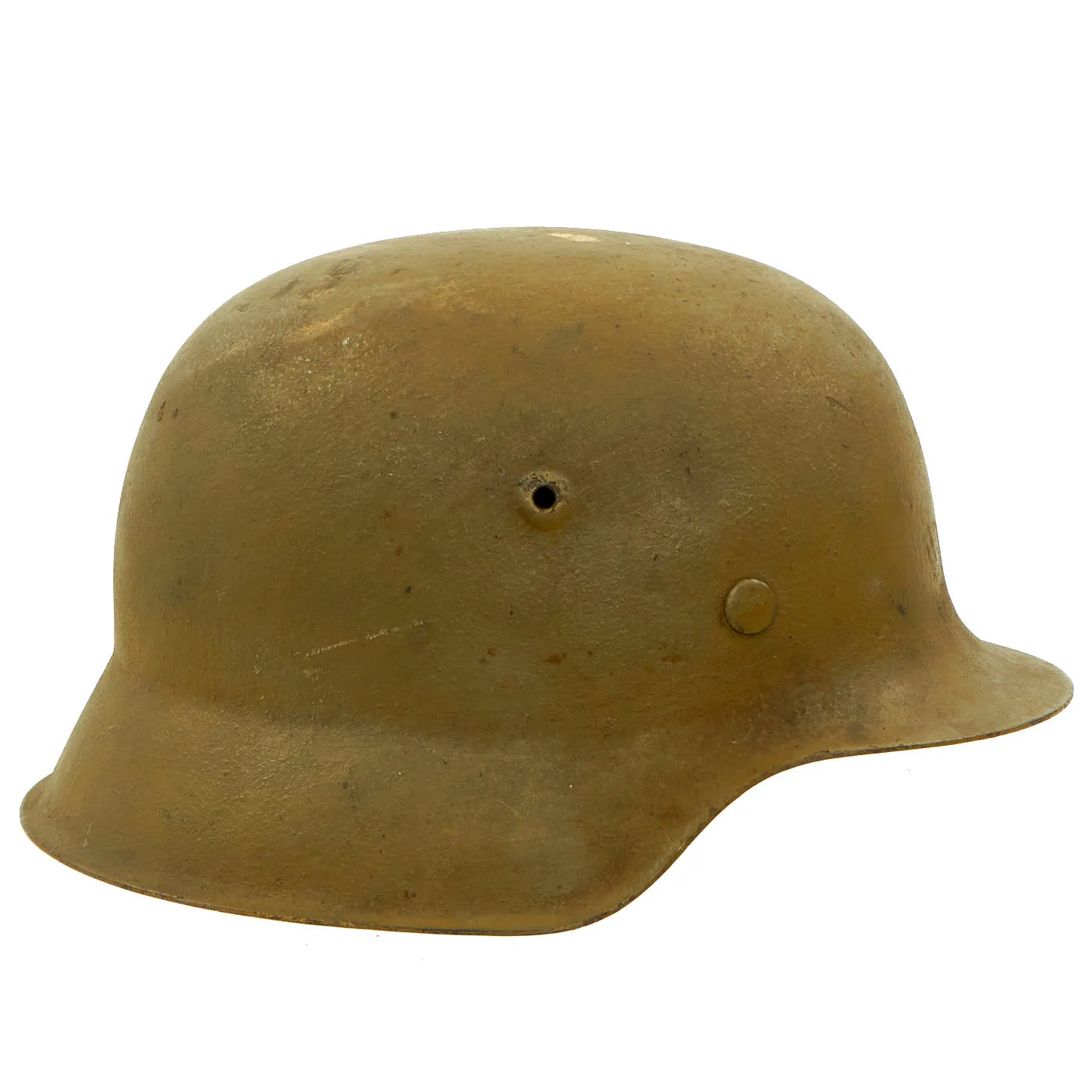 Original German WWII M42 Textured Sand Camouflage Helmet with 58cm Liner & Chinstrap - stamped ckl66