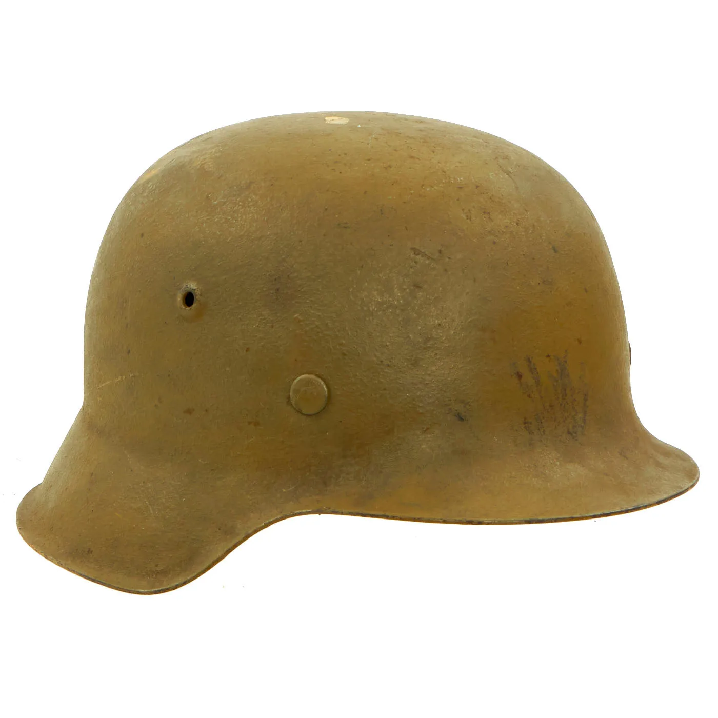 Original German WWII M42 Textured Sand Camouflage Helmet with 58cm Liner & Chinstrap - stamped ckl66