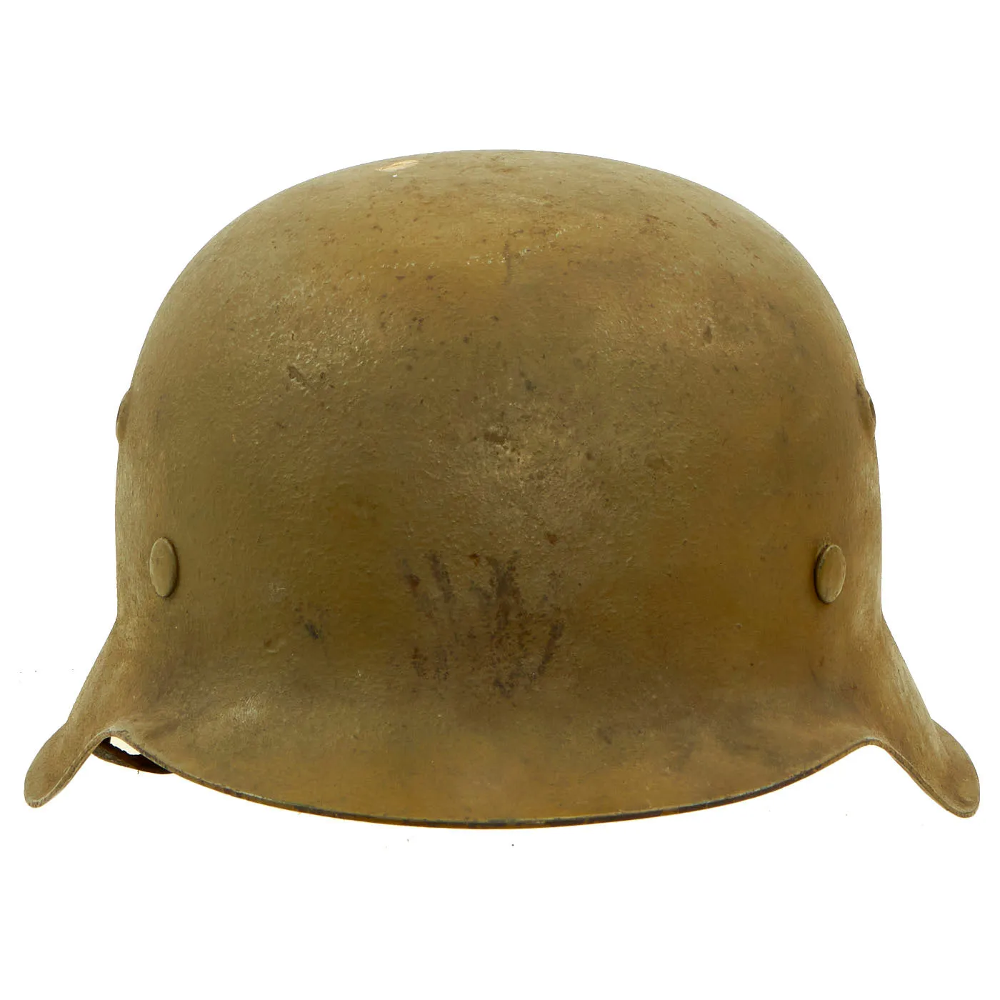 Original German WWII M42 Textured Sand Camouflage Helmet with 58cm Liner & Chinstrap - stamped ckl66