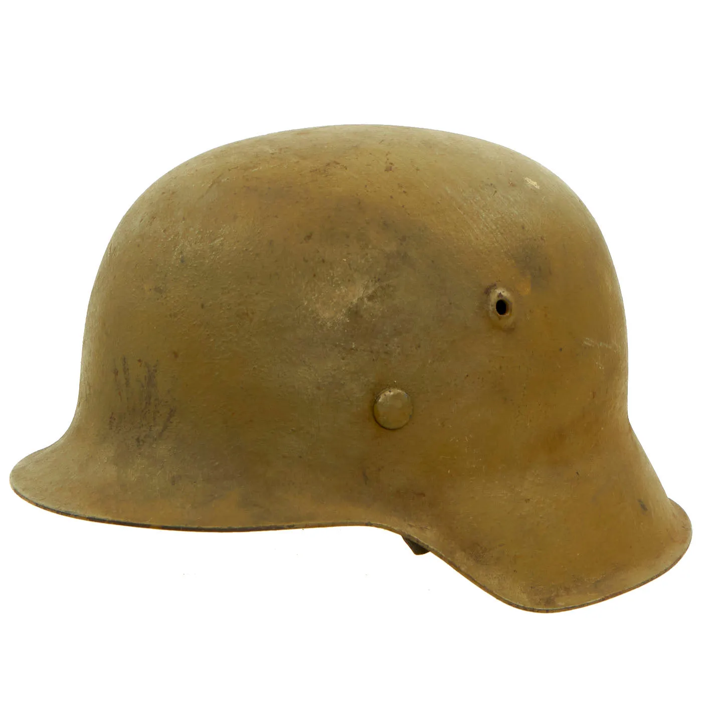 Original German WWII M42 Textured Sand Camouflage Helmet with 58cm Liner & Chinstrap - stamped ckl66