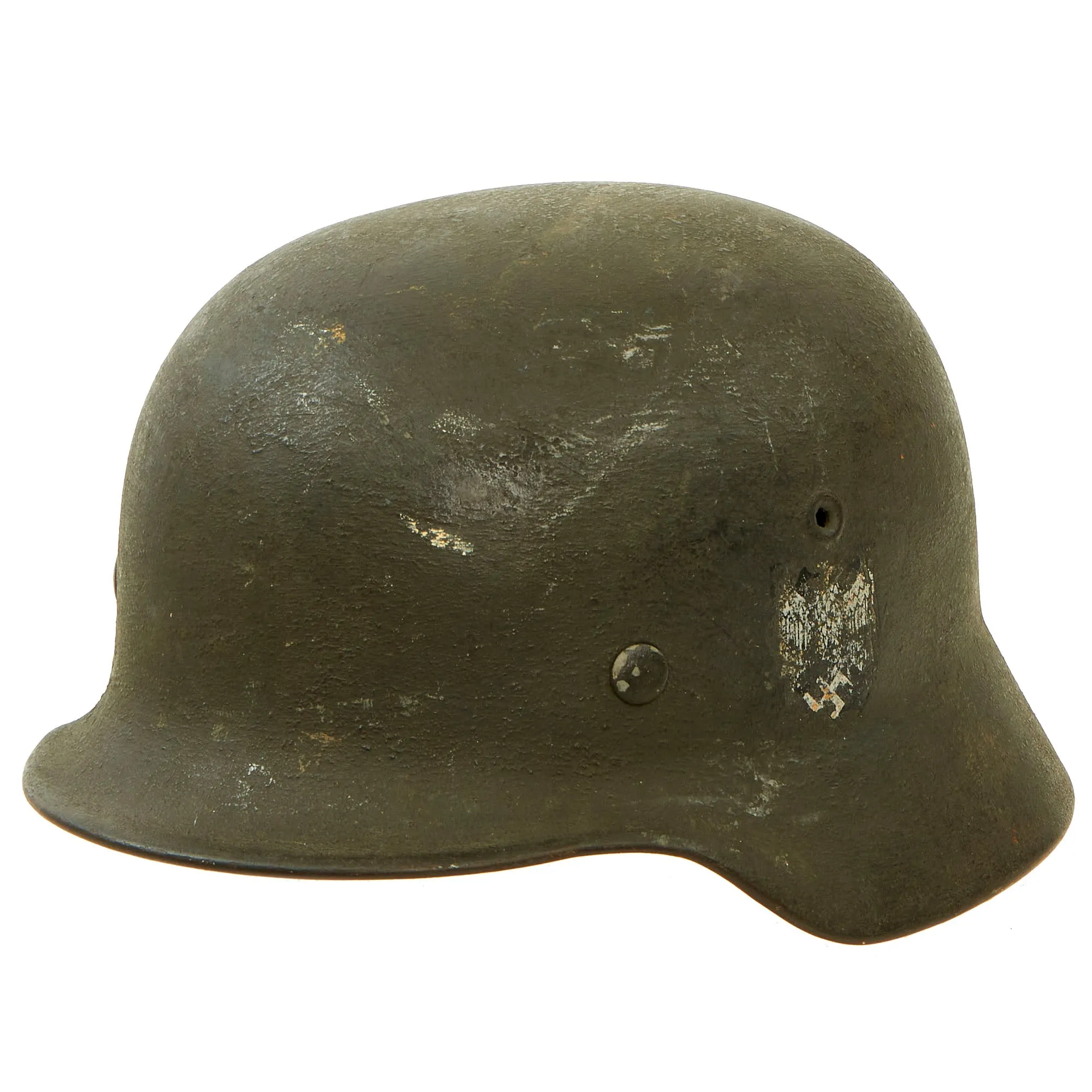 Original German WWII Named Army Heer M40 Double Decal Helmet with 1940 Dated 59cm Liner - EF66