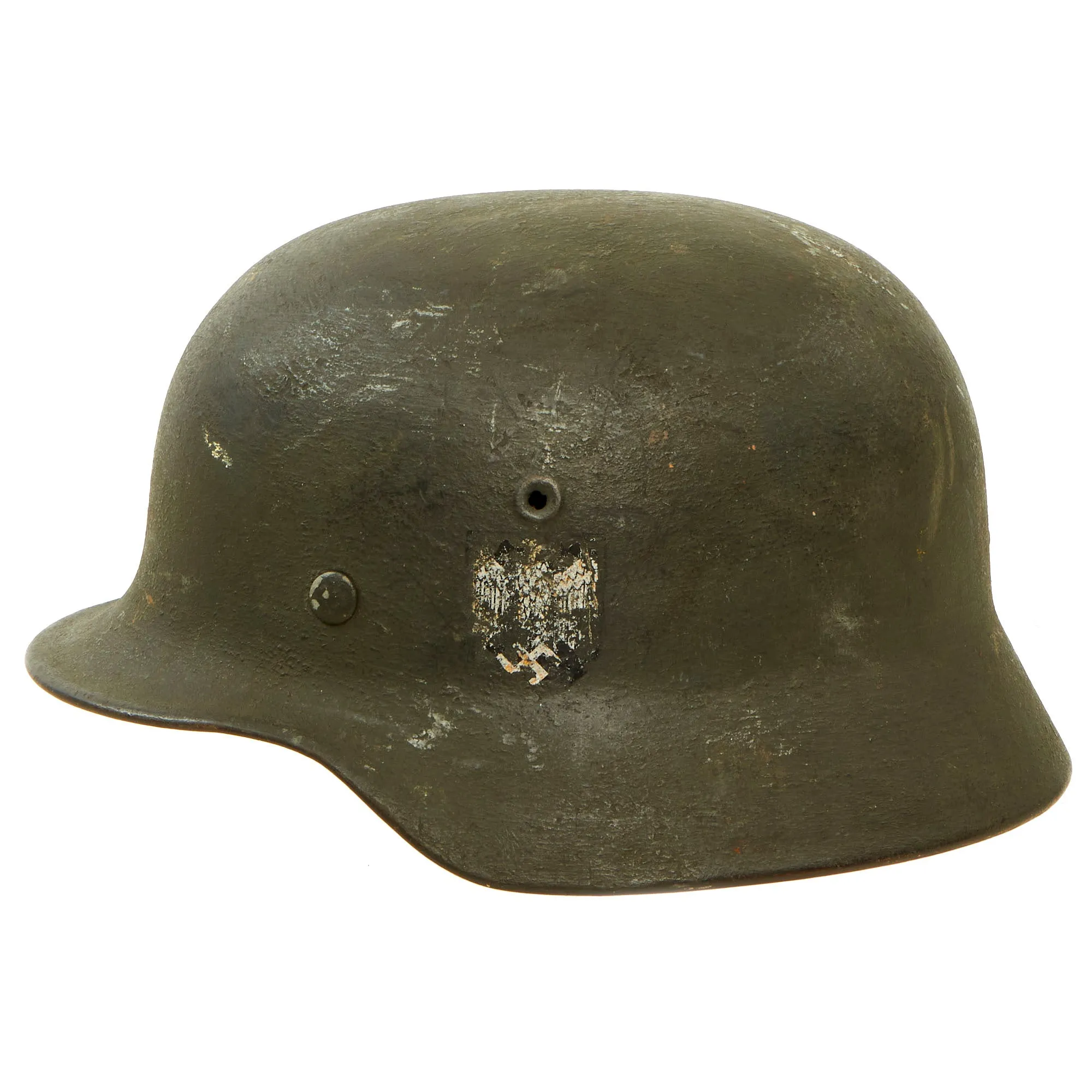 Original German WWII Named Army Heer M40 Double Decal Helmet with 1940 Dated 59cm Liner - EF66